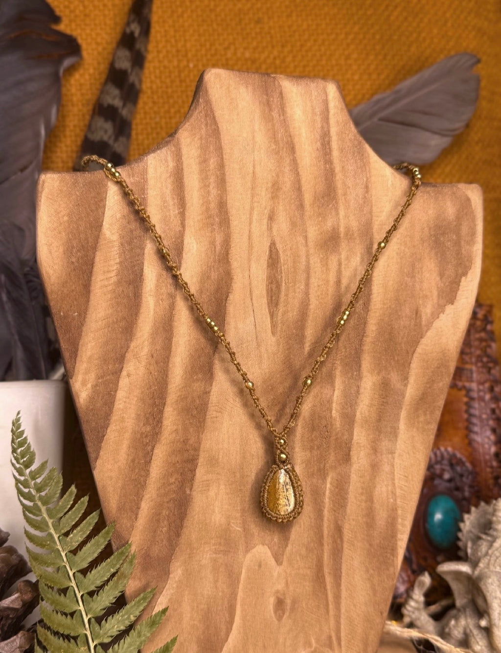 Necklace with a landscape jasper stone • grounding