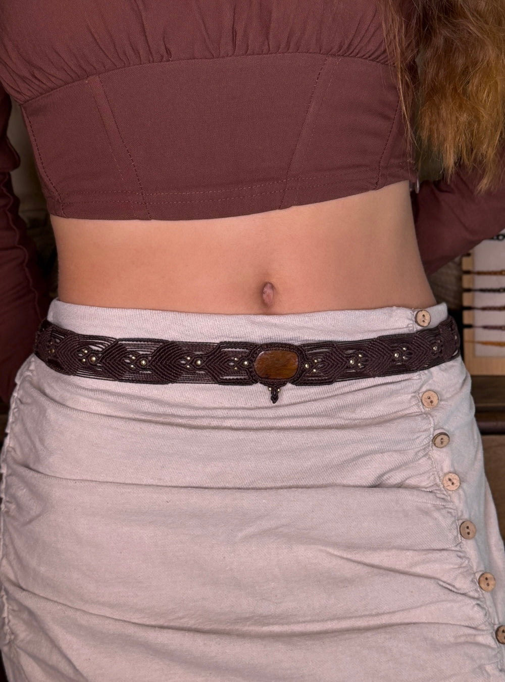 Ceinture • Pierre de Pietersite brune