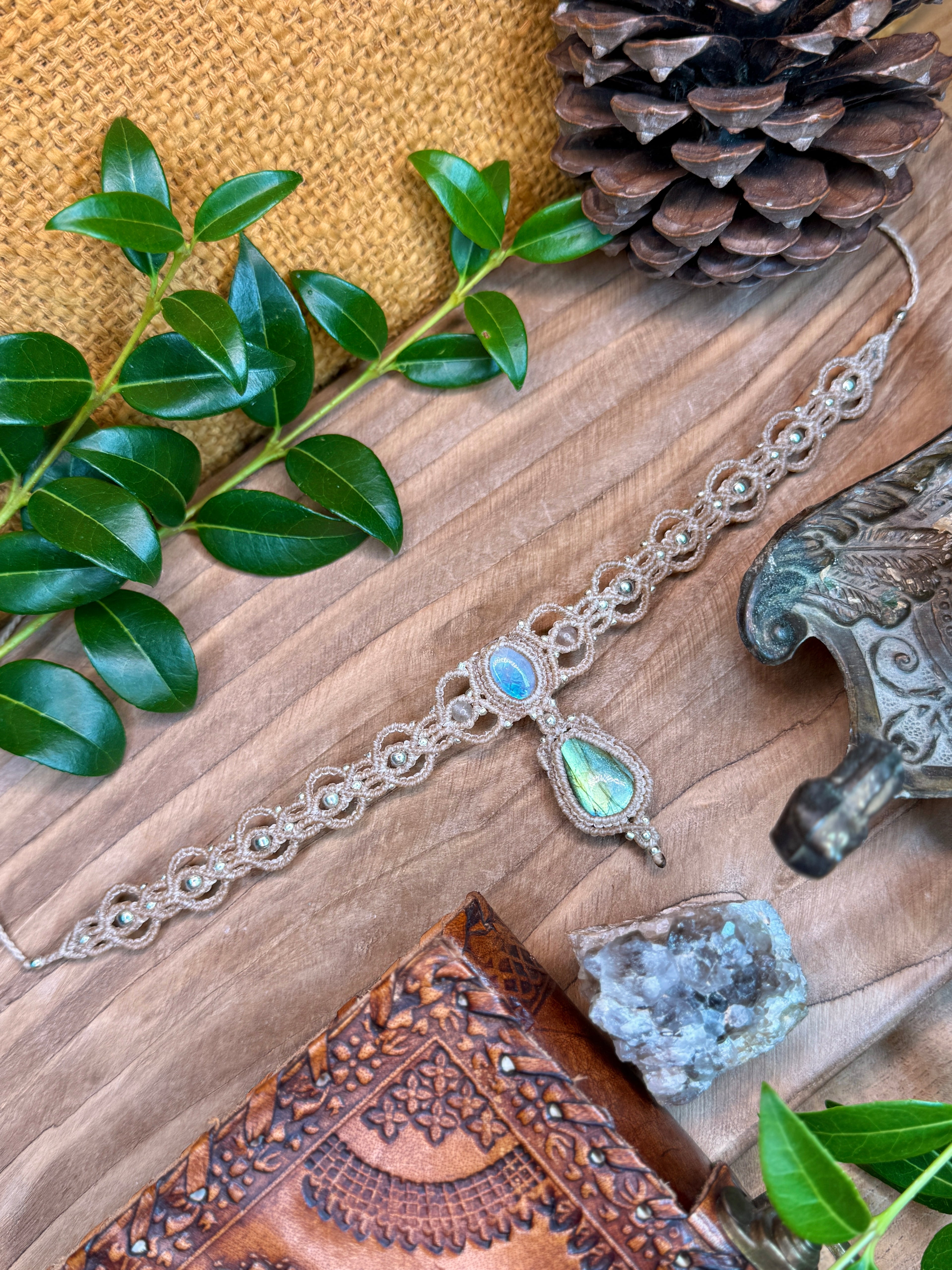 Ras-de-cou pierre de lune et de Labradorite