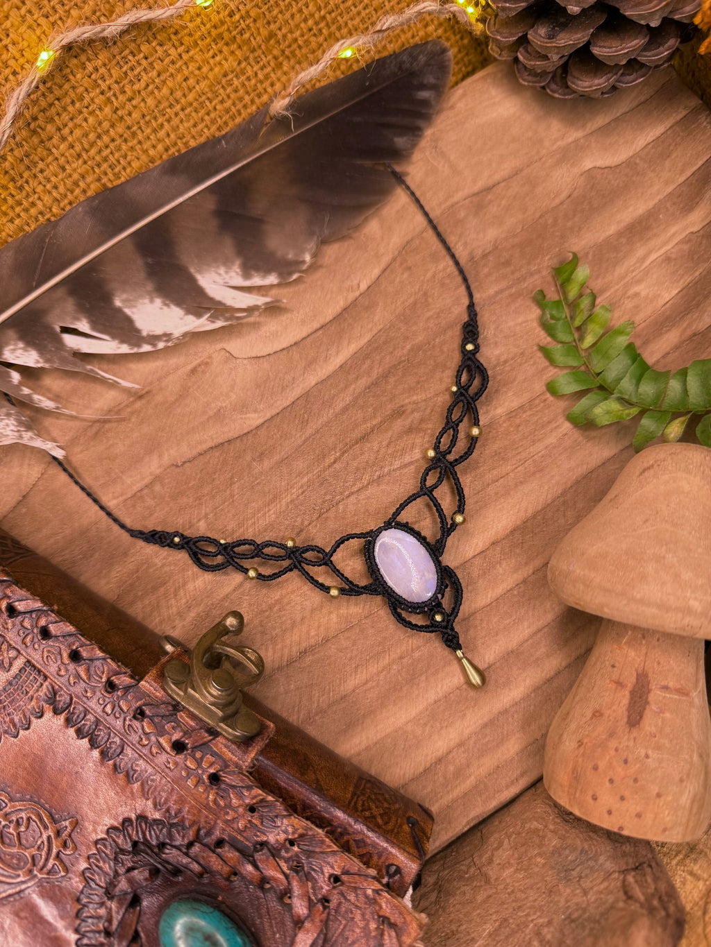 Necklace with a moonstone • spiritually feminine