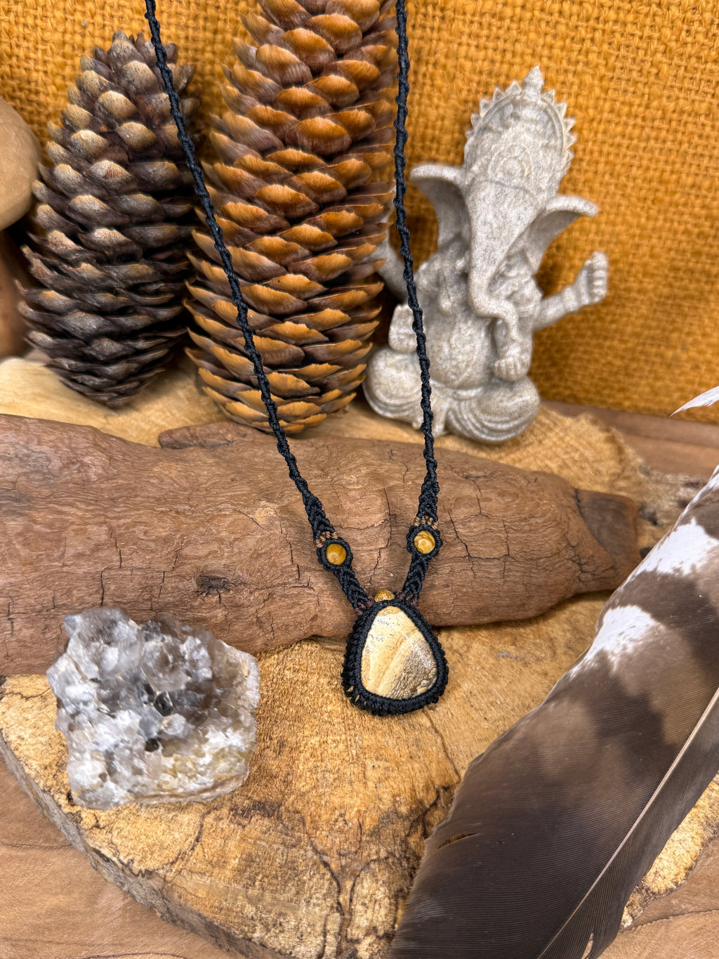 Collier • jaspe paysage • Agate