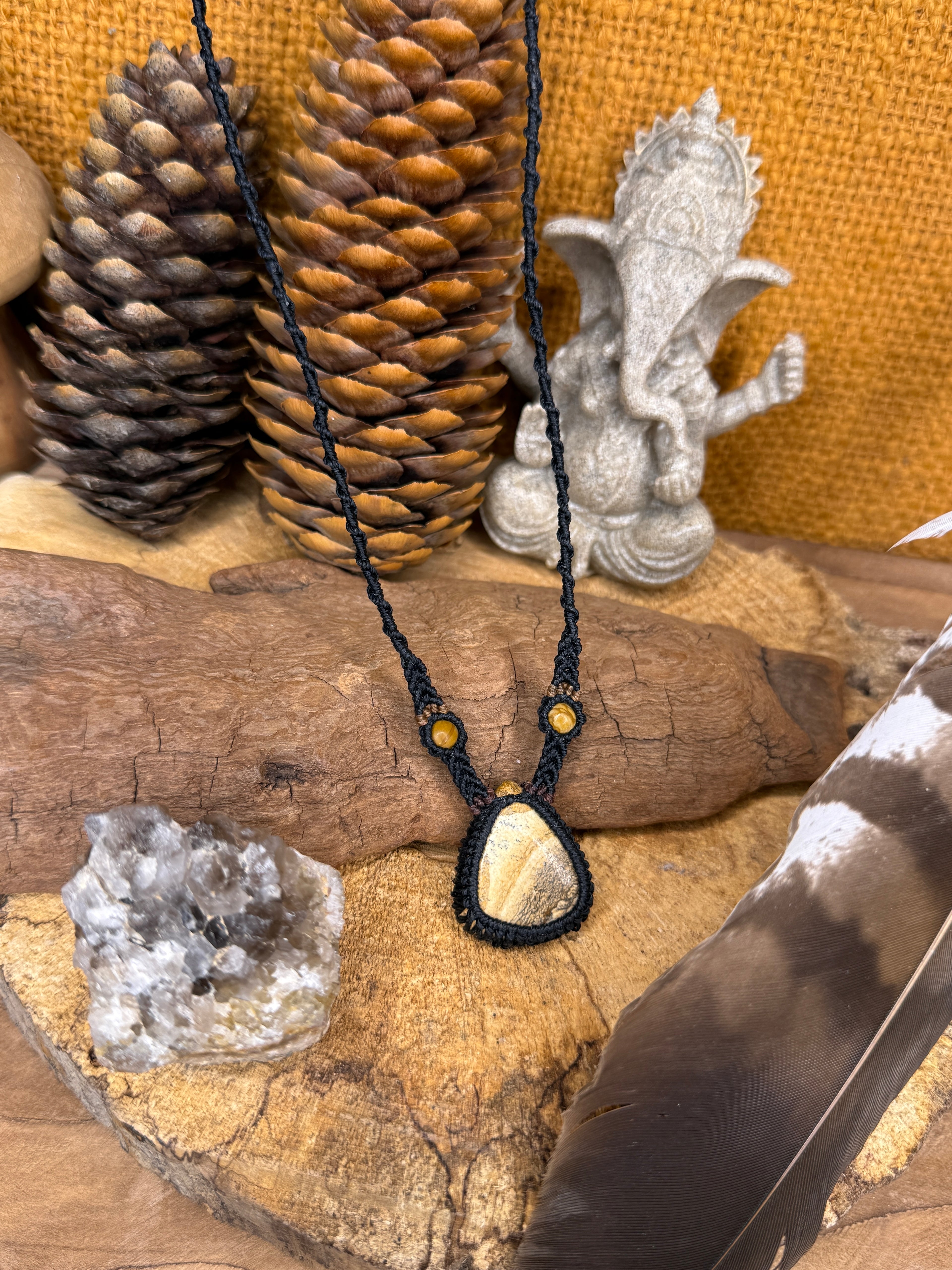 Collier • jaspe paysage • Agate