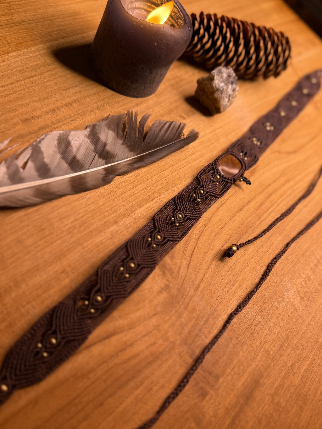 Ceinture • Pierre de Pietersite brune