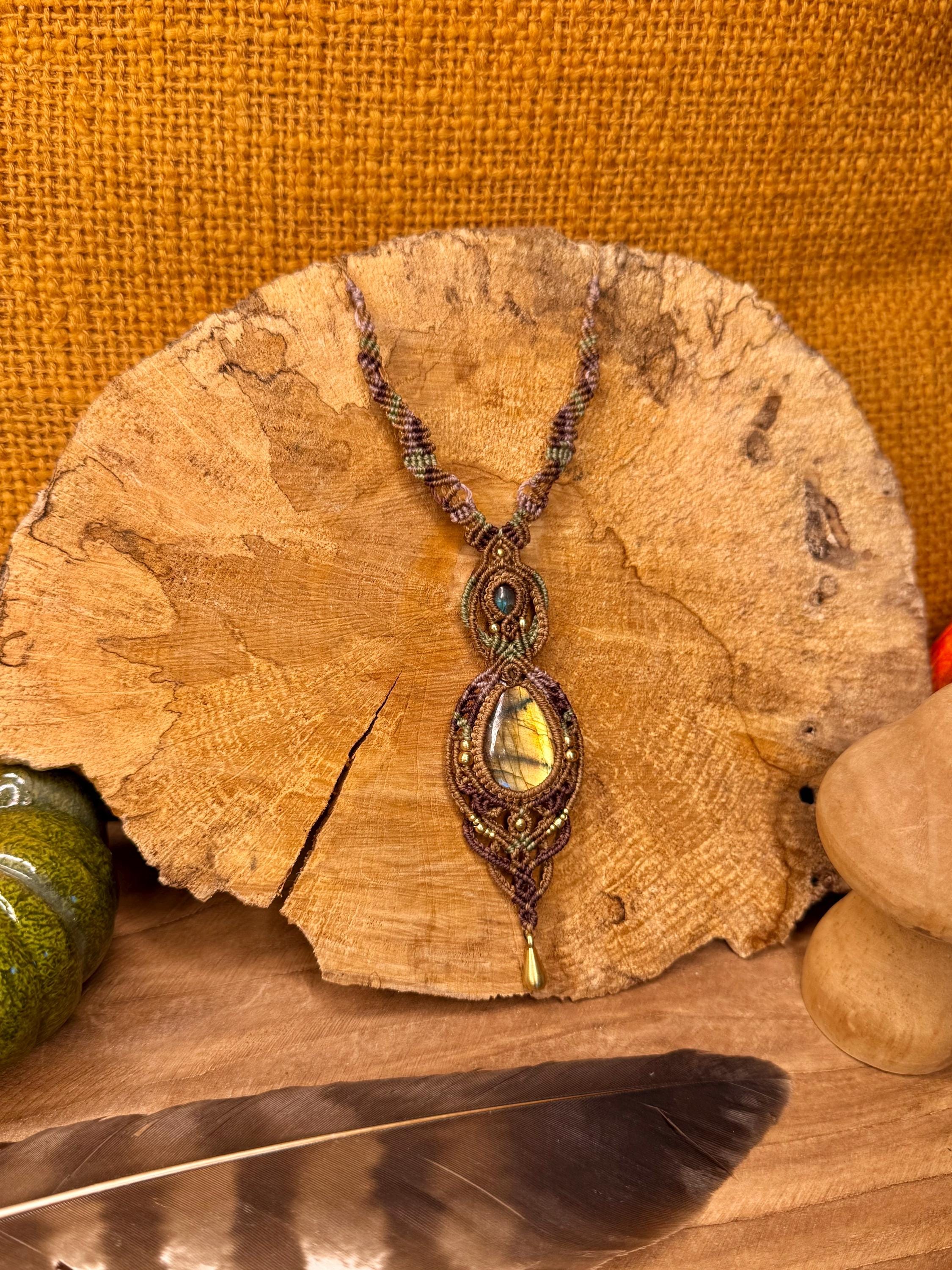 Collier doubles pierres de Labradorite • talisman • spirituel
