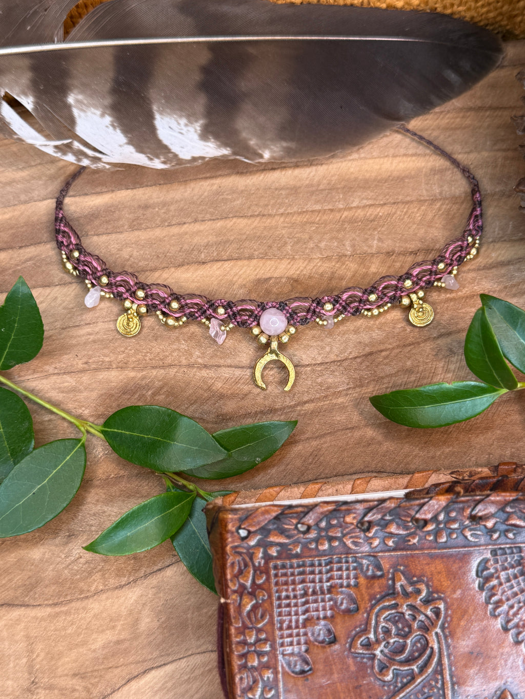 Bracelet de cheville • Quartz rose