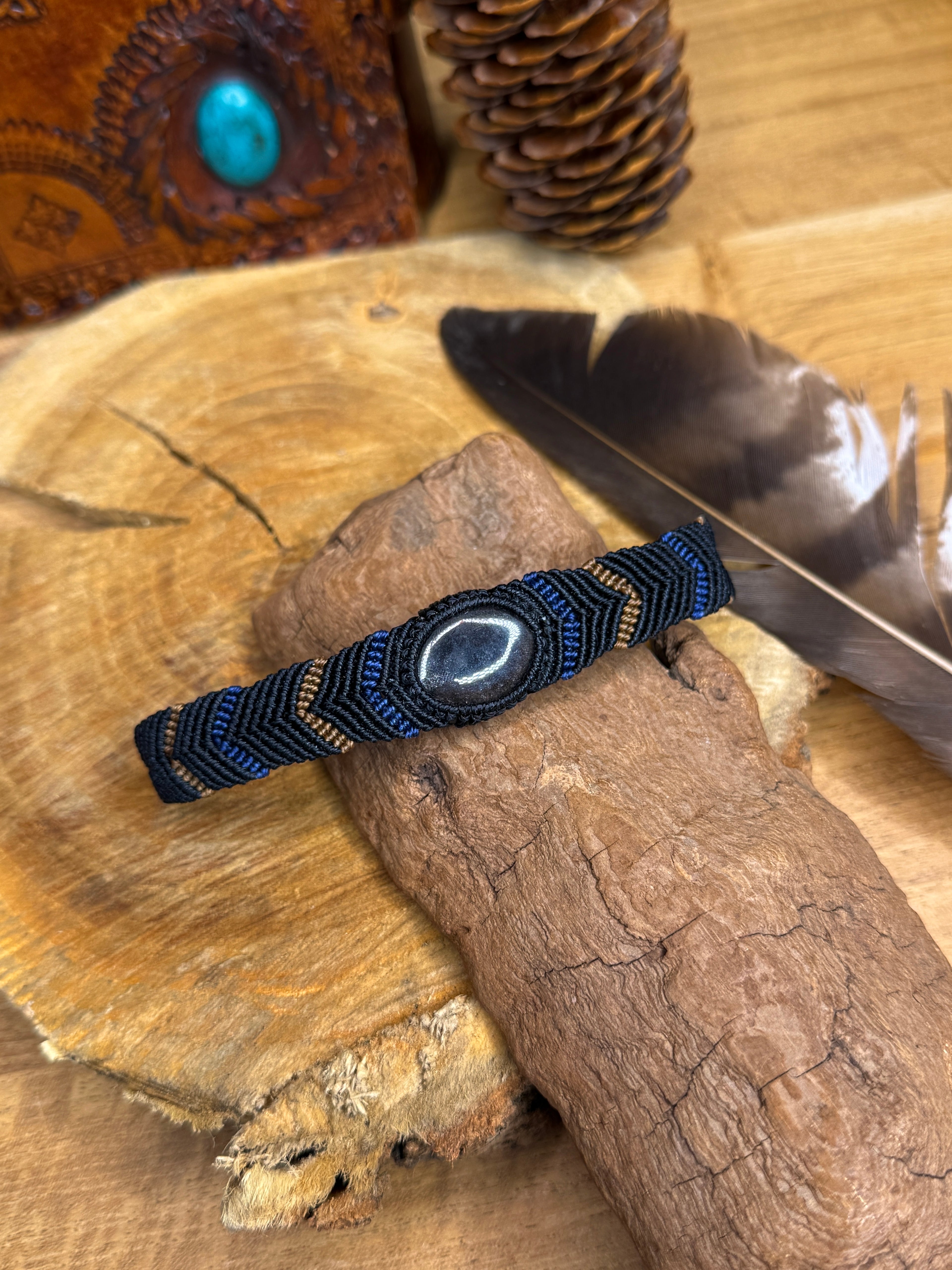 Bracelet • obsidienne argenté