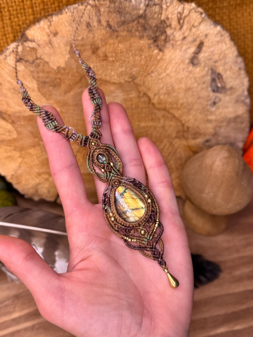 Collier doubles pierres de Labradorite • talisman • spirituel