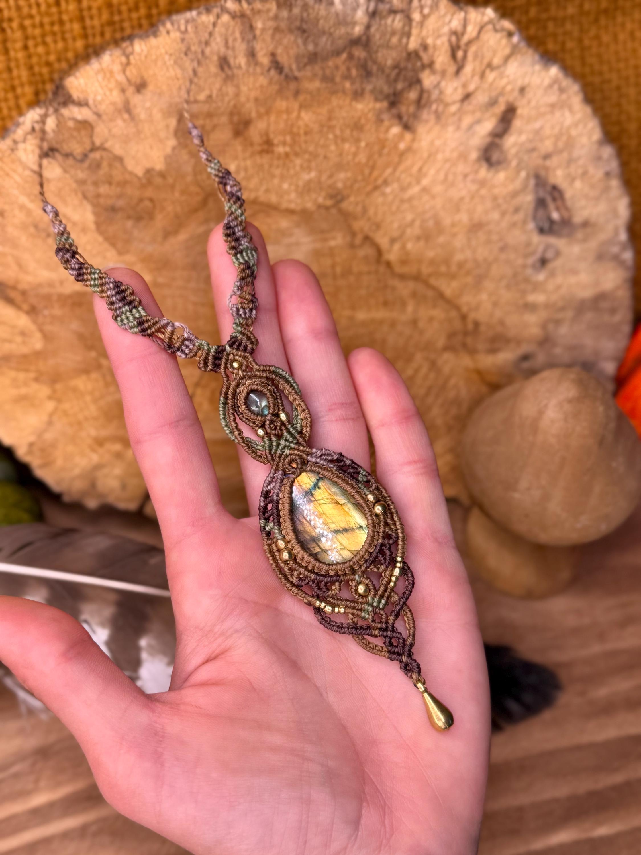 Collier doubles pierres de Labradorite • talisman • spirituel