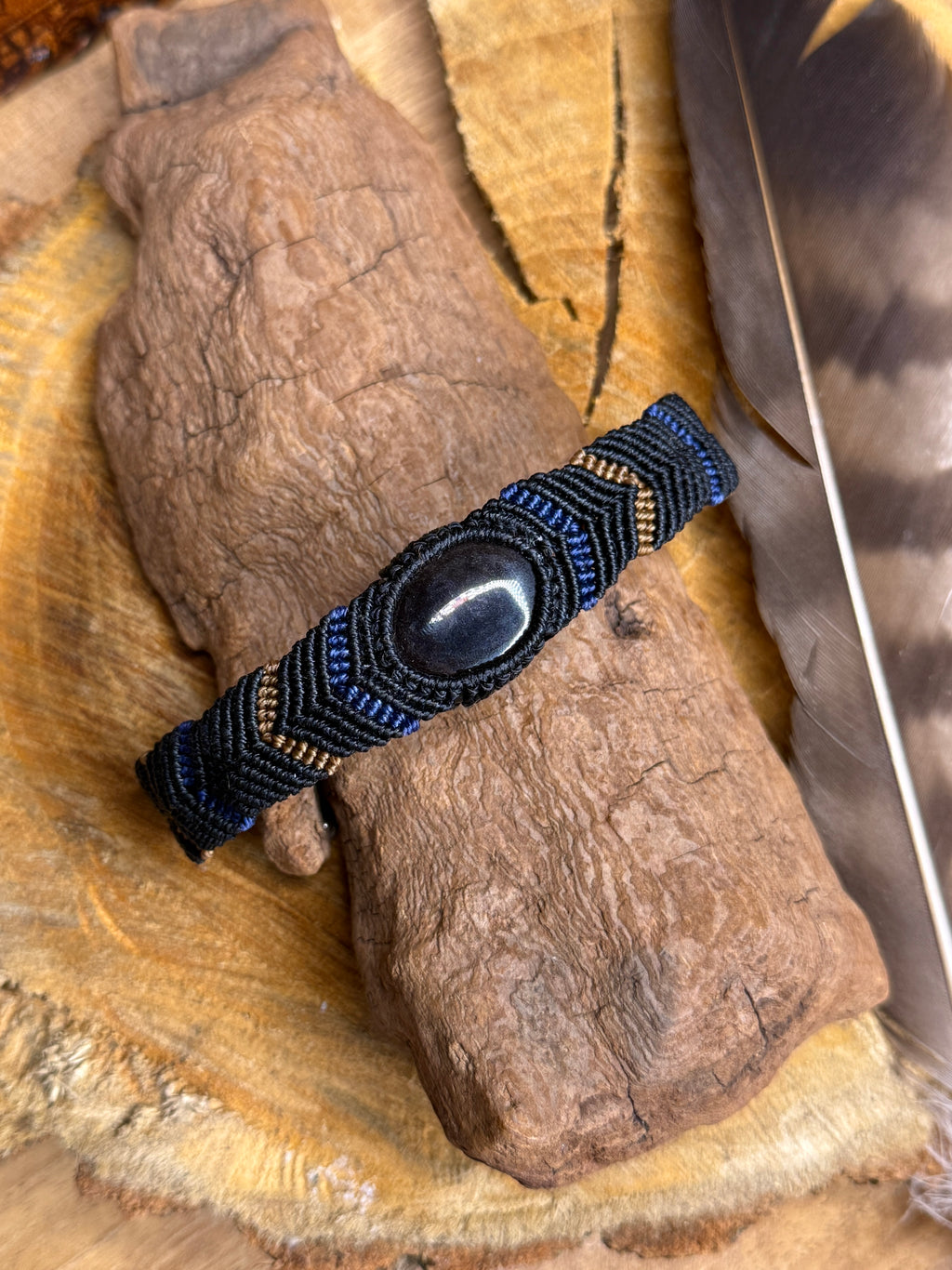 Bracelet • obsidienne argenté