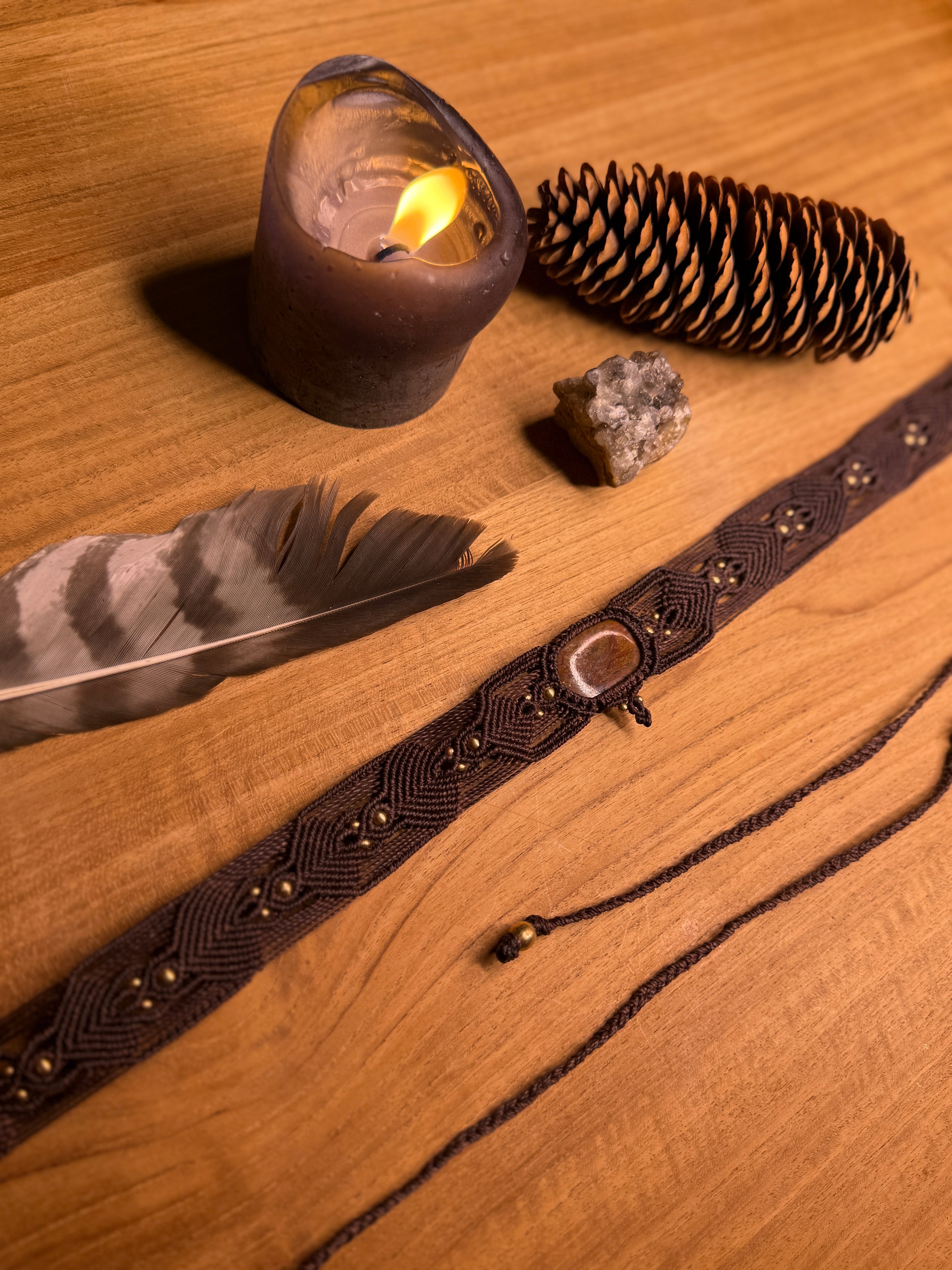 Ceinture • Pierre de Pietersite brune