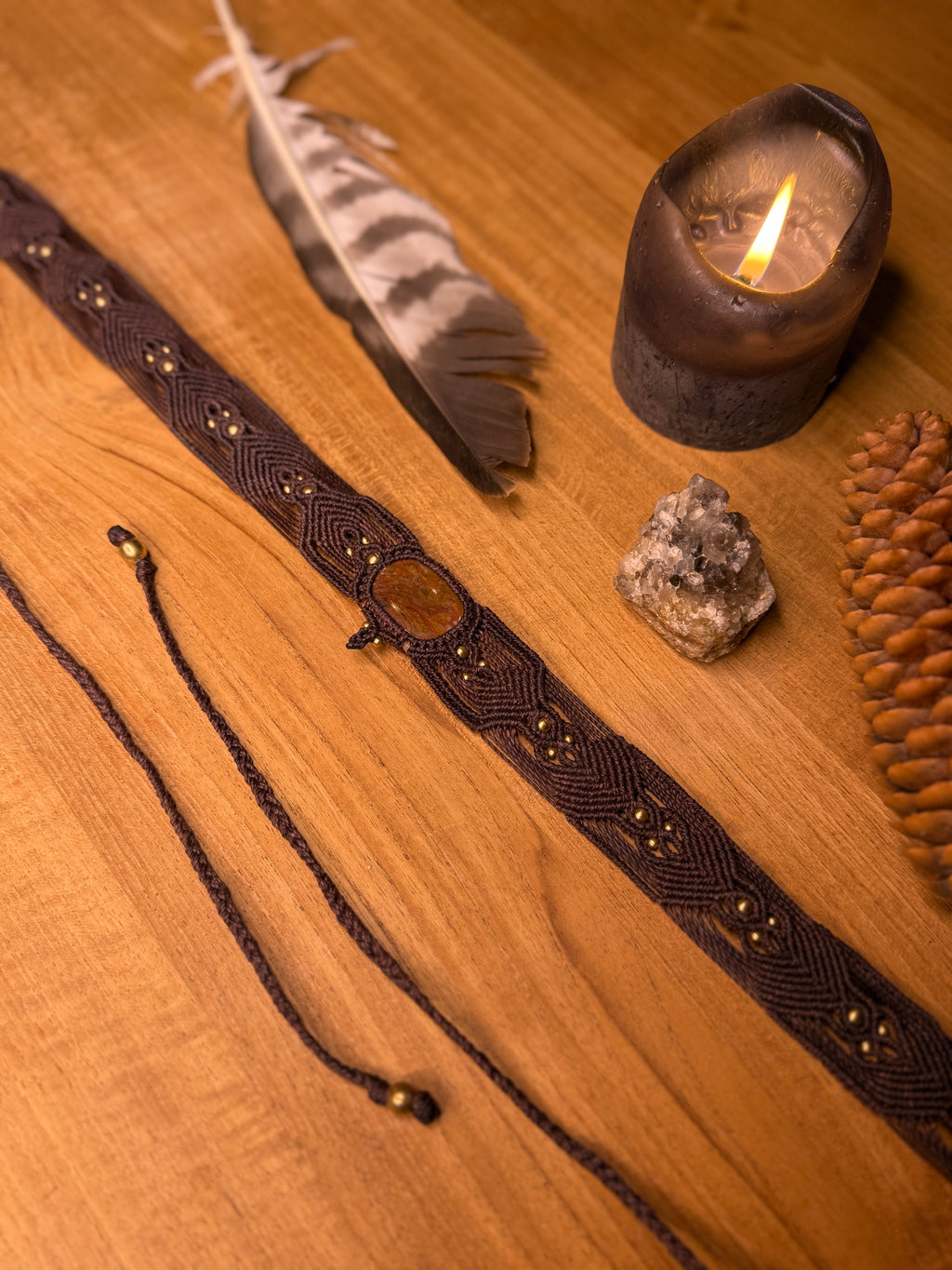 Ceinture • Pierre de Pietersite brune