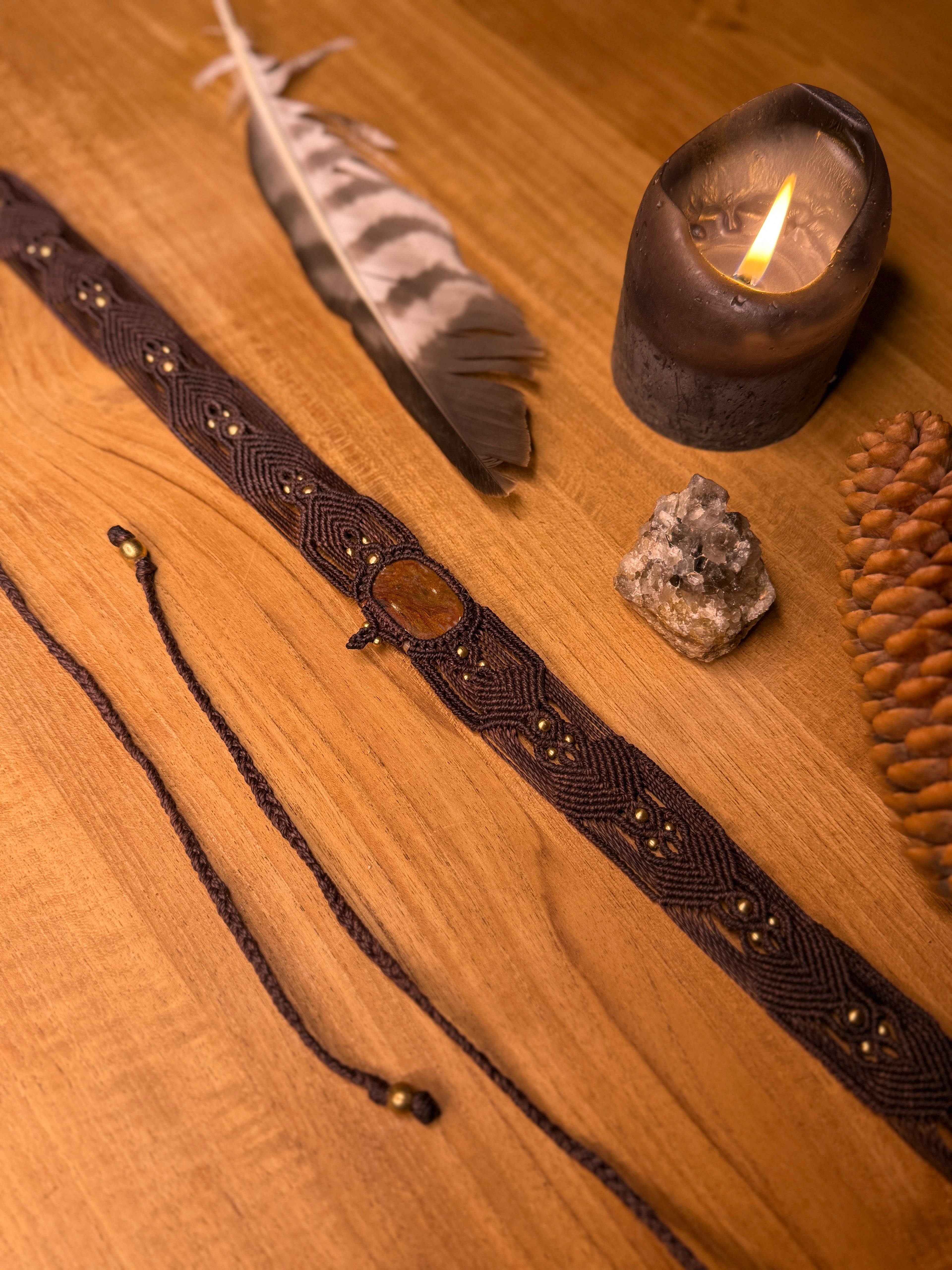 Ceinture • Pierre de Pietersite brune