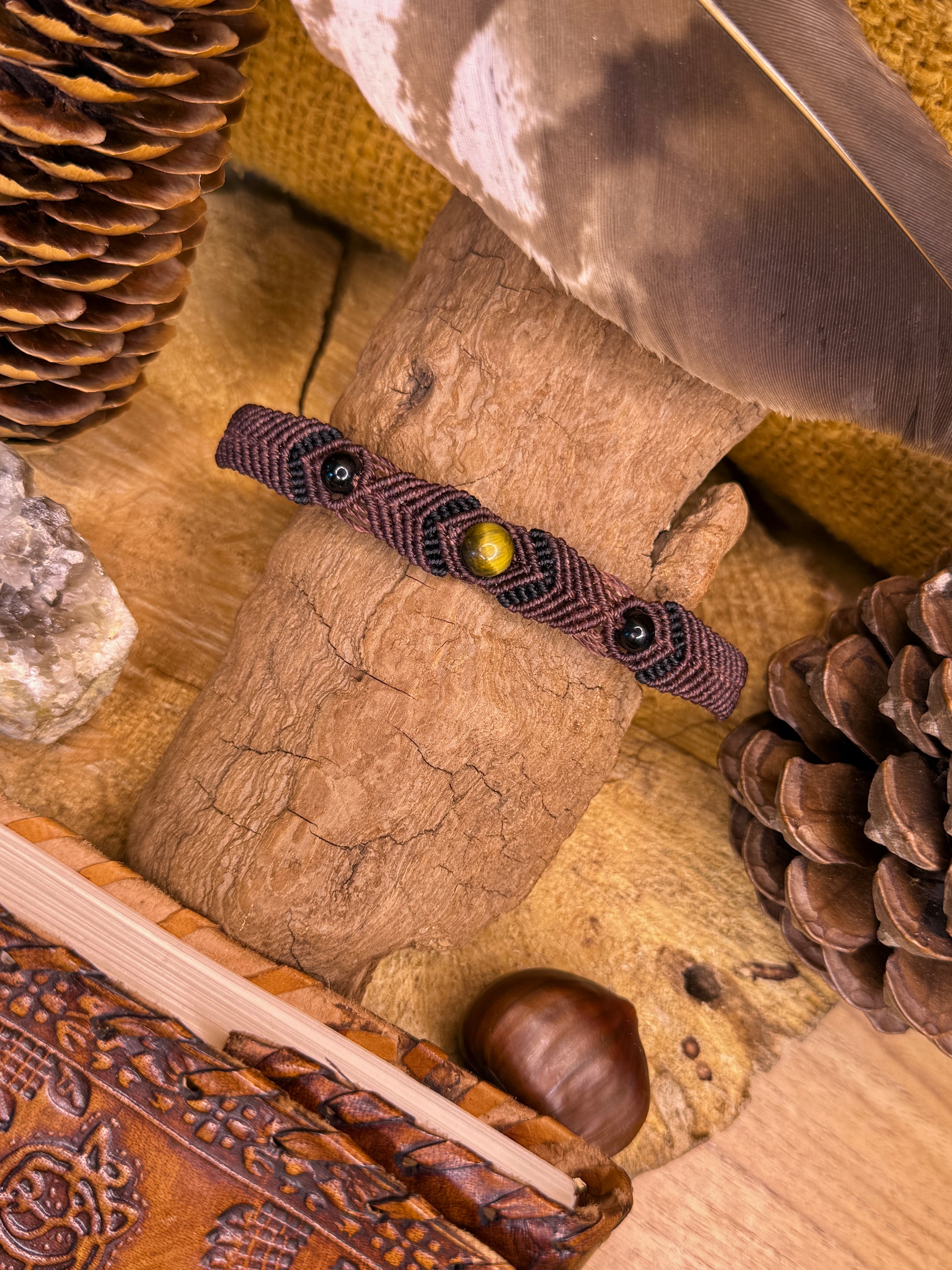 Bracelet • œil de tigre • onyx noir
