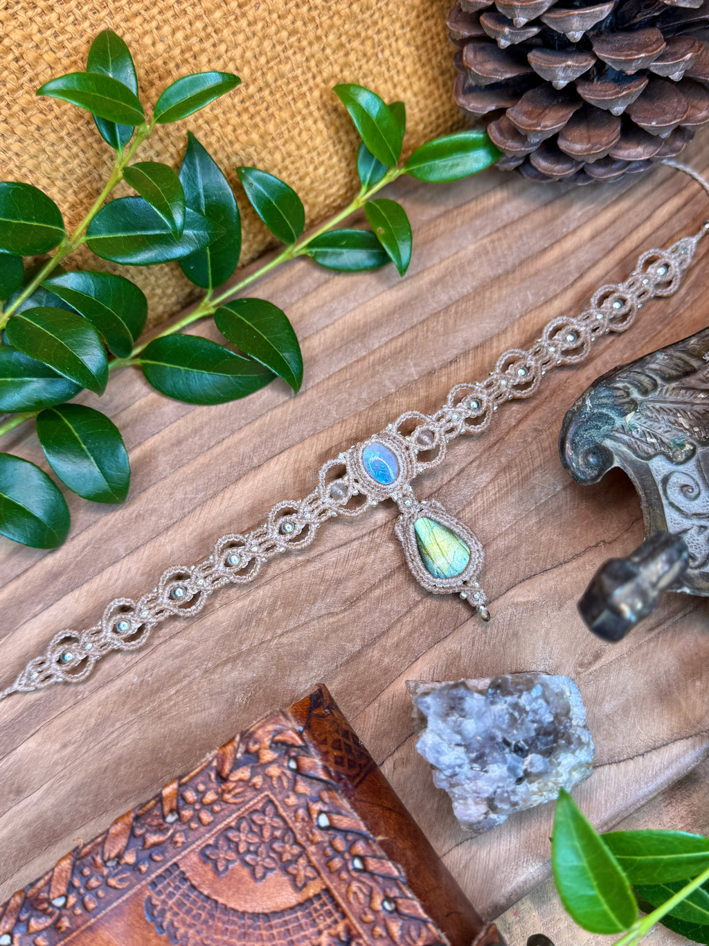 Ras-de-cou pierre de lune et de Labradorite
