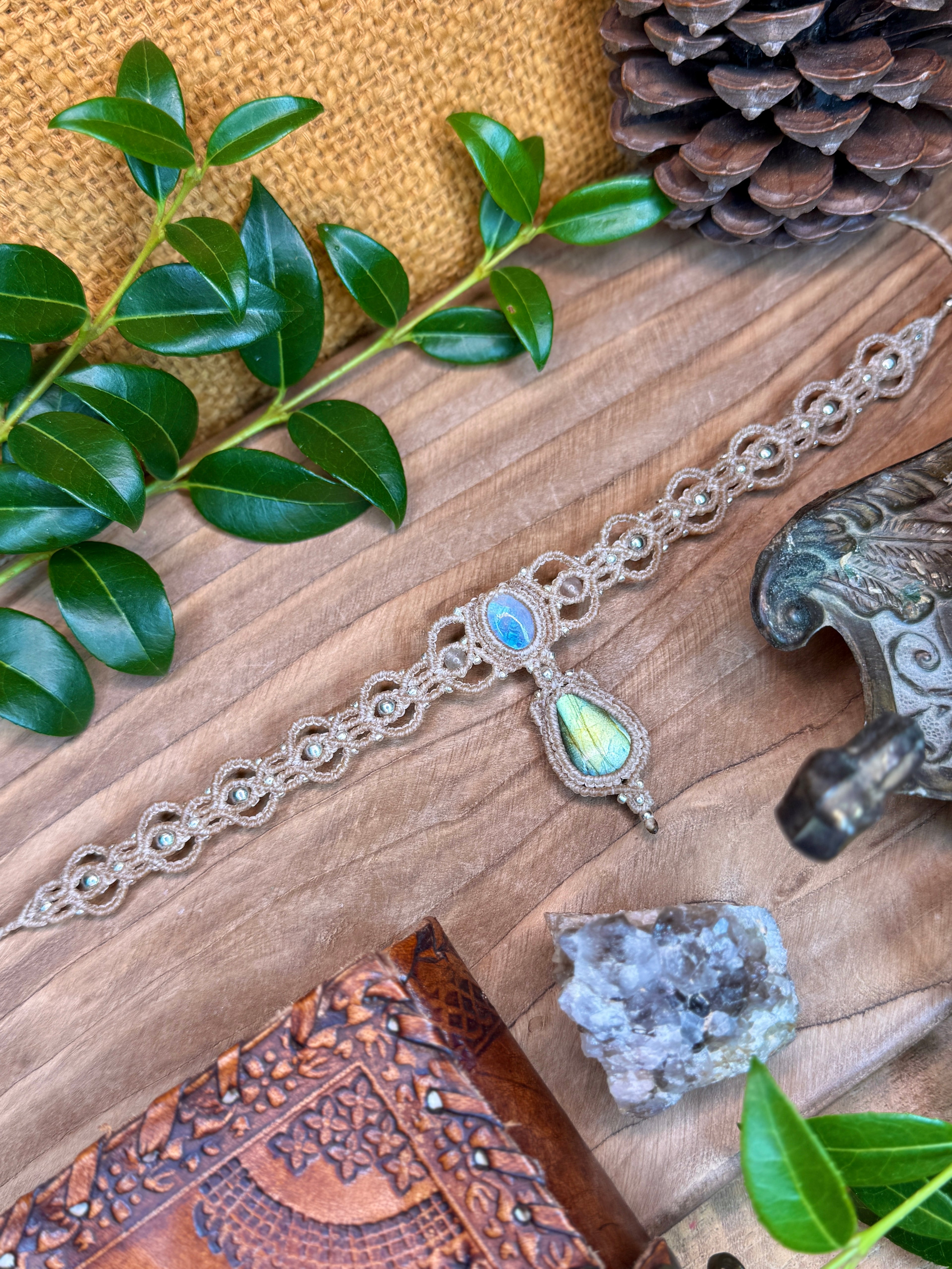 Ras-de-cou pierre de lune et de Labradorite