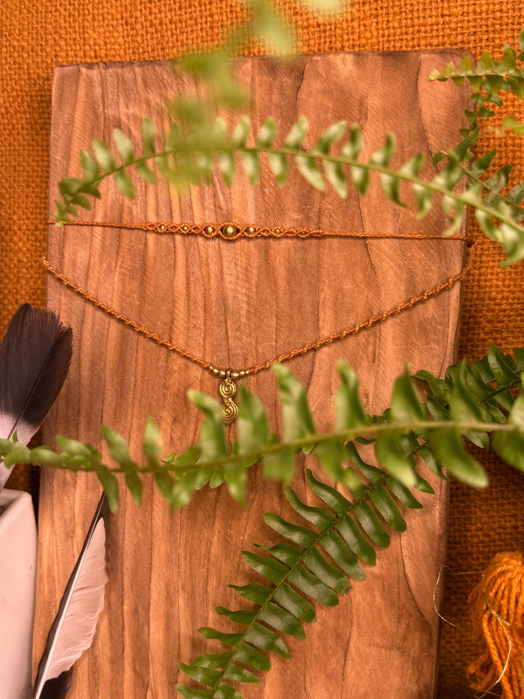 Collier 2 en 1 Tour de cou breloque en laiton (ras de cou - Neckband)