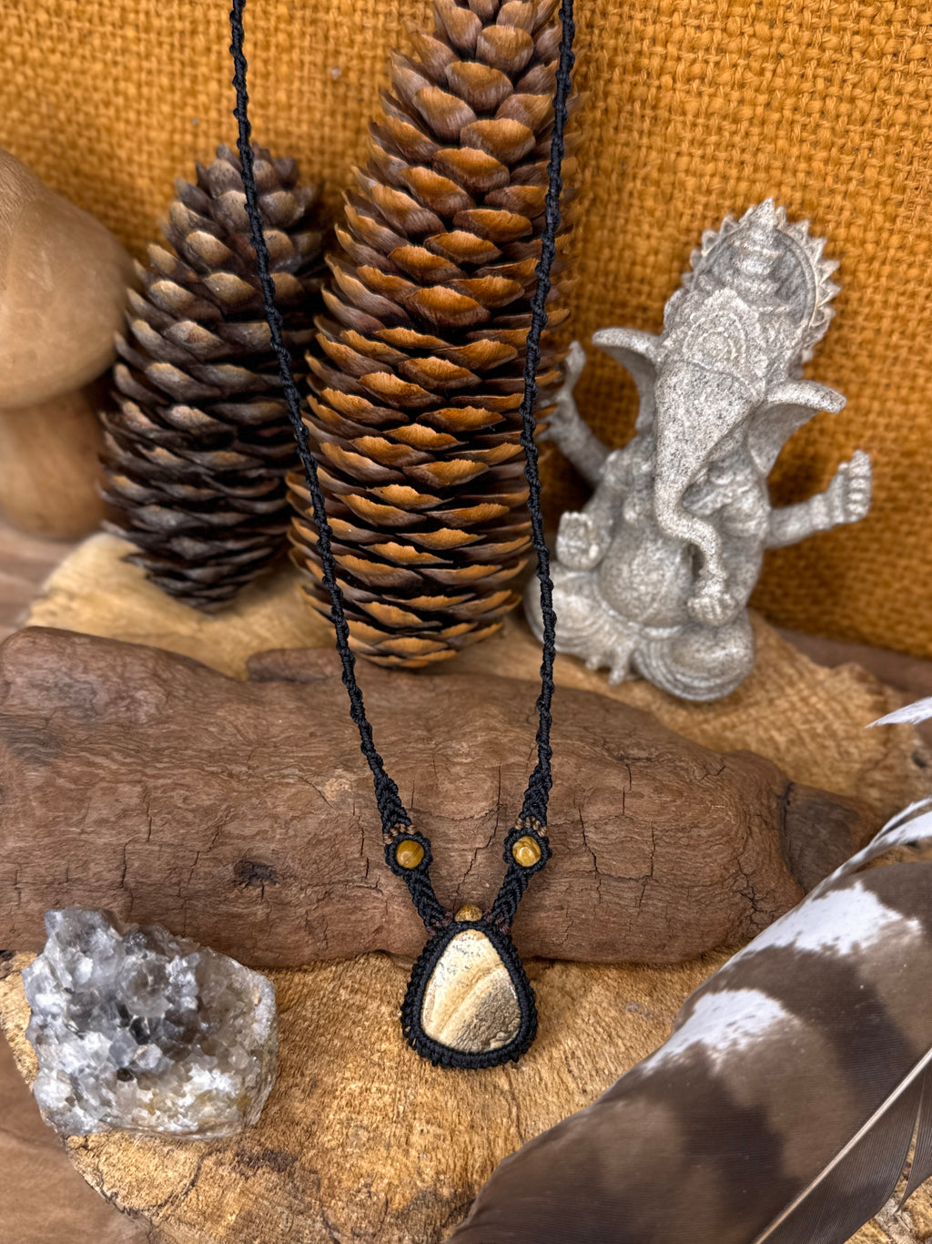 Collier • jaspe paysage • Agate
