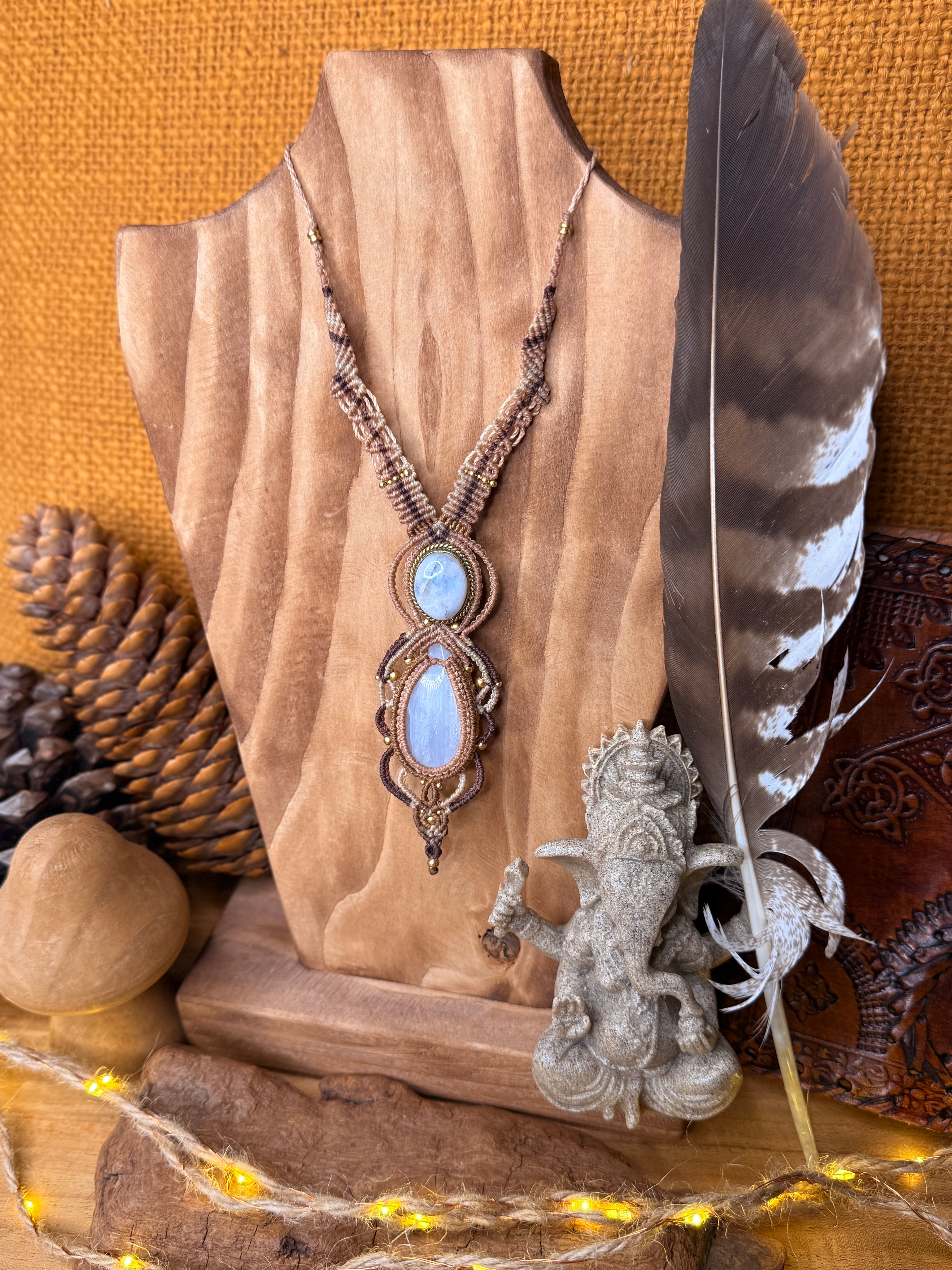 Collier • double pierre de Lune