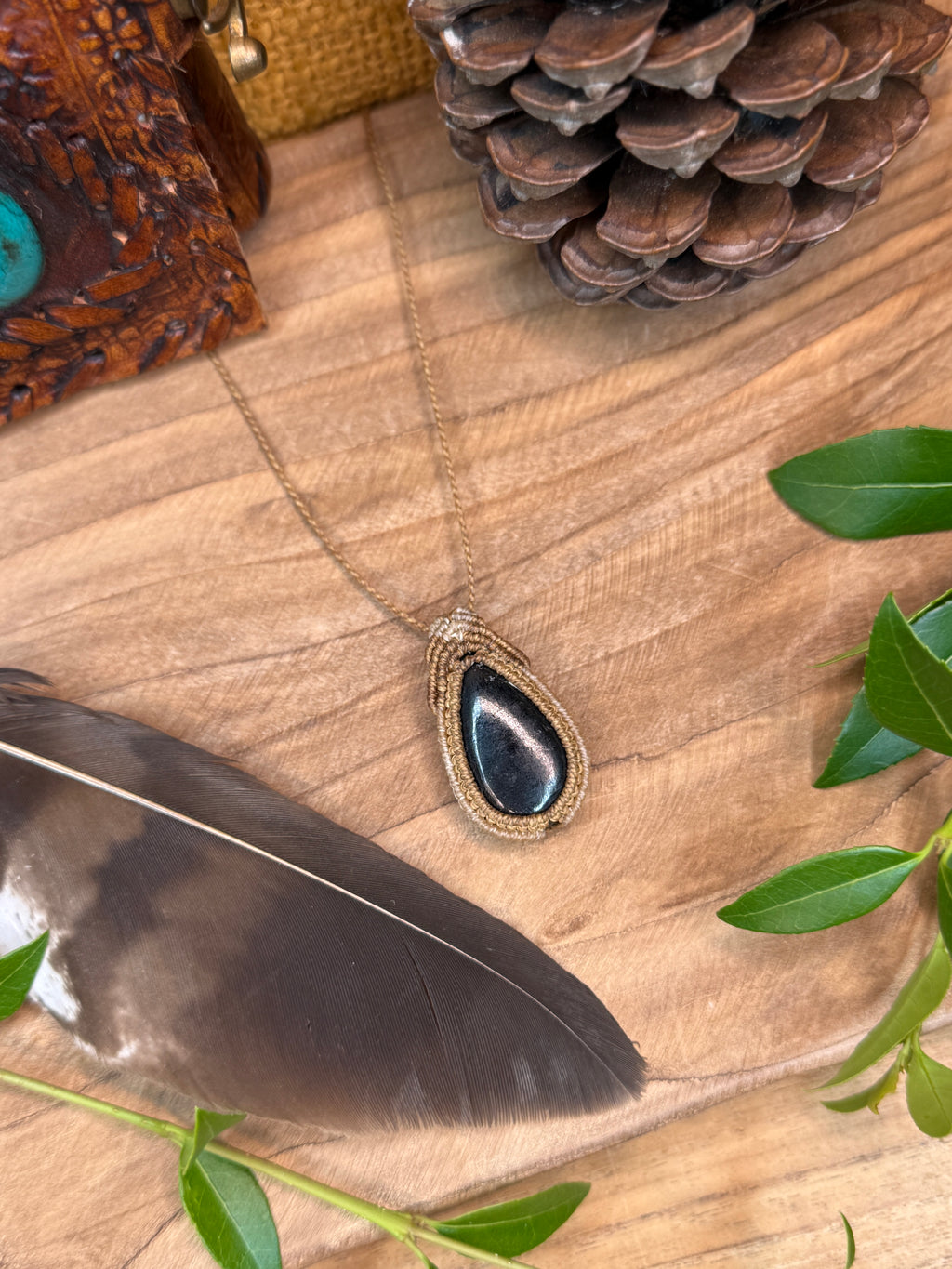 Collier • Pendentif • tourmaline noir