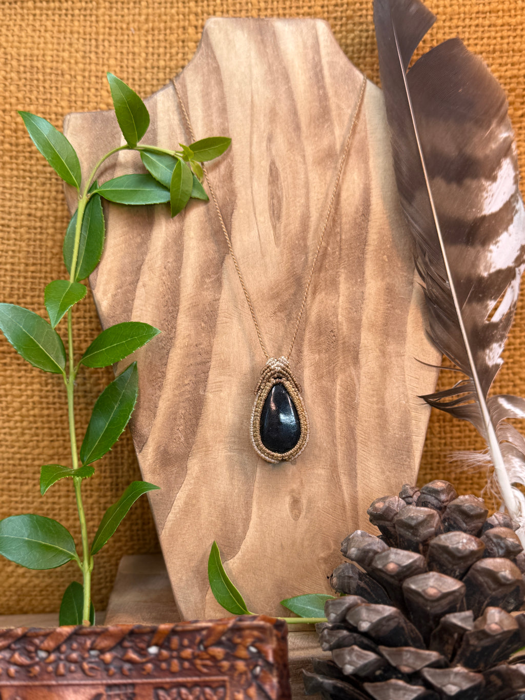 Collier • Pendentif • tourmaline noir