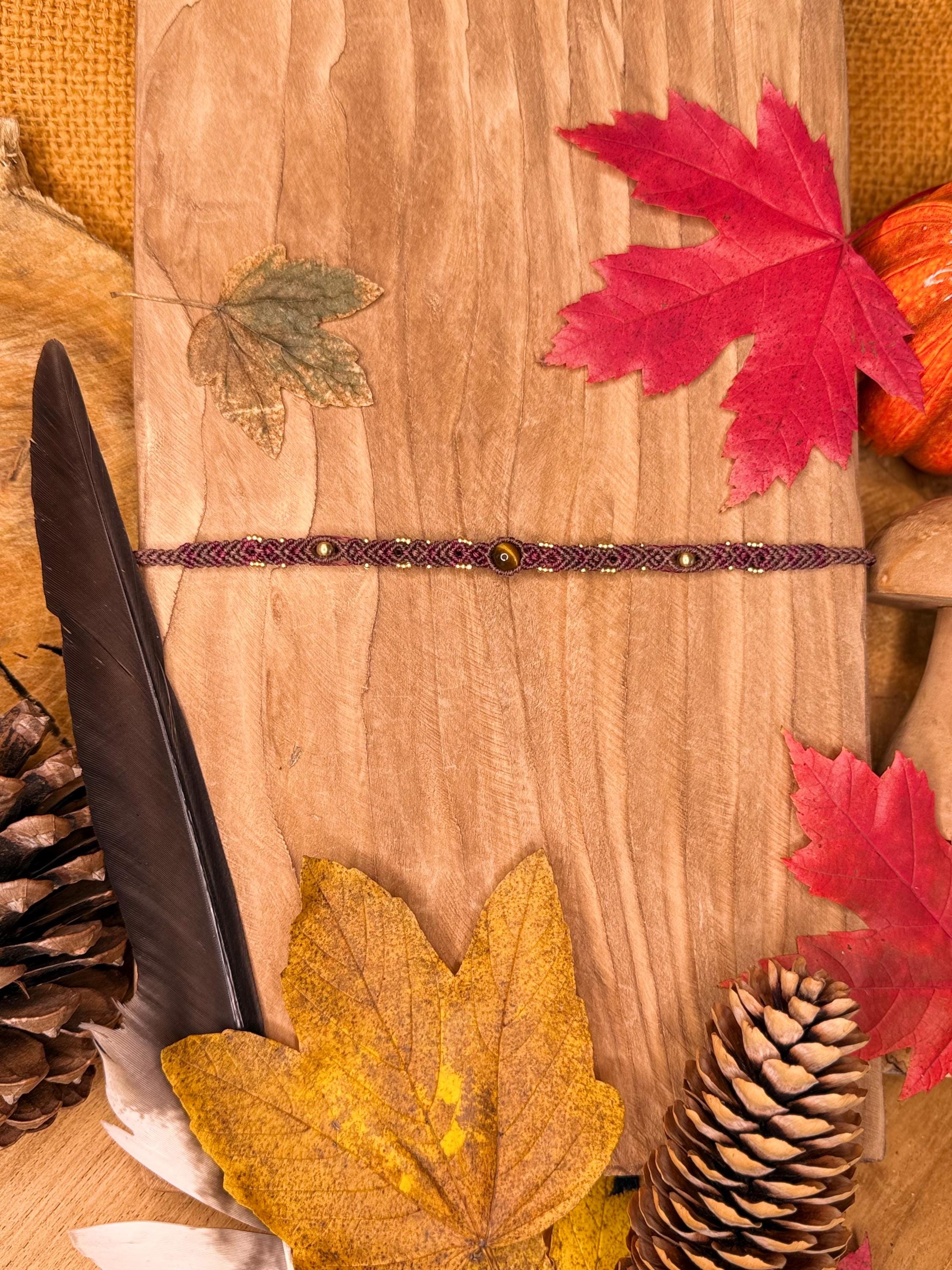 Tour de cou œil de tigre et laiton (ras de cou) (Neckband)