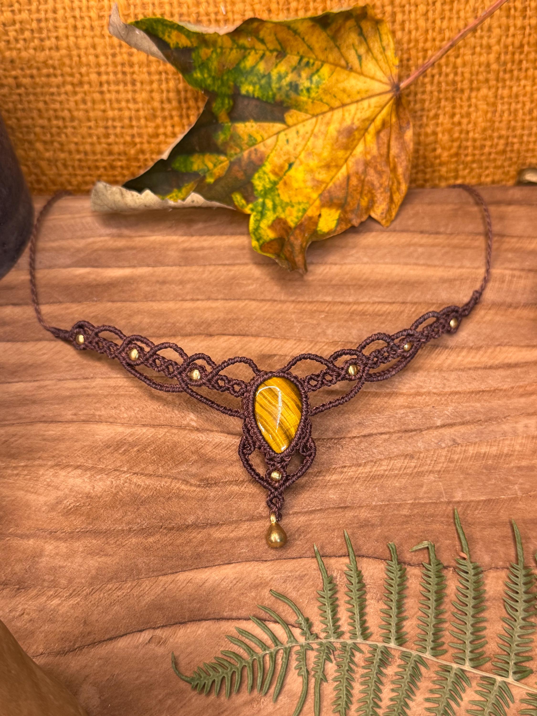 Collier Pierre d’œil de tigre • Protection & ancrage