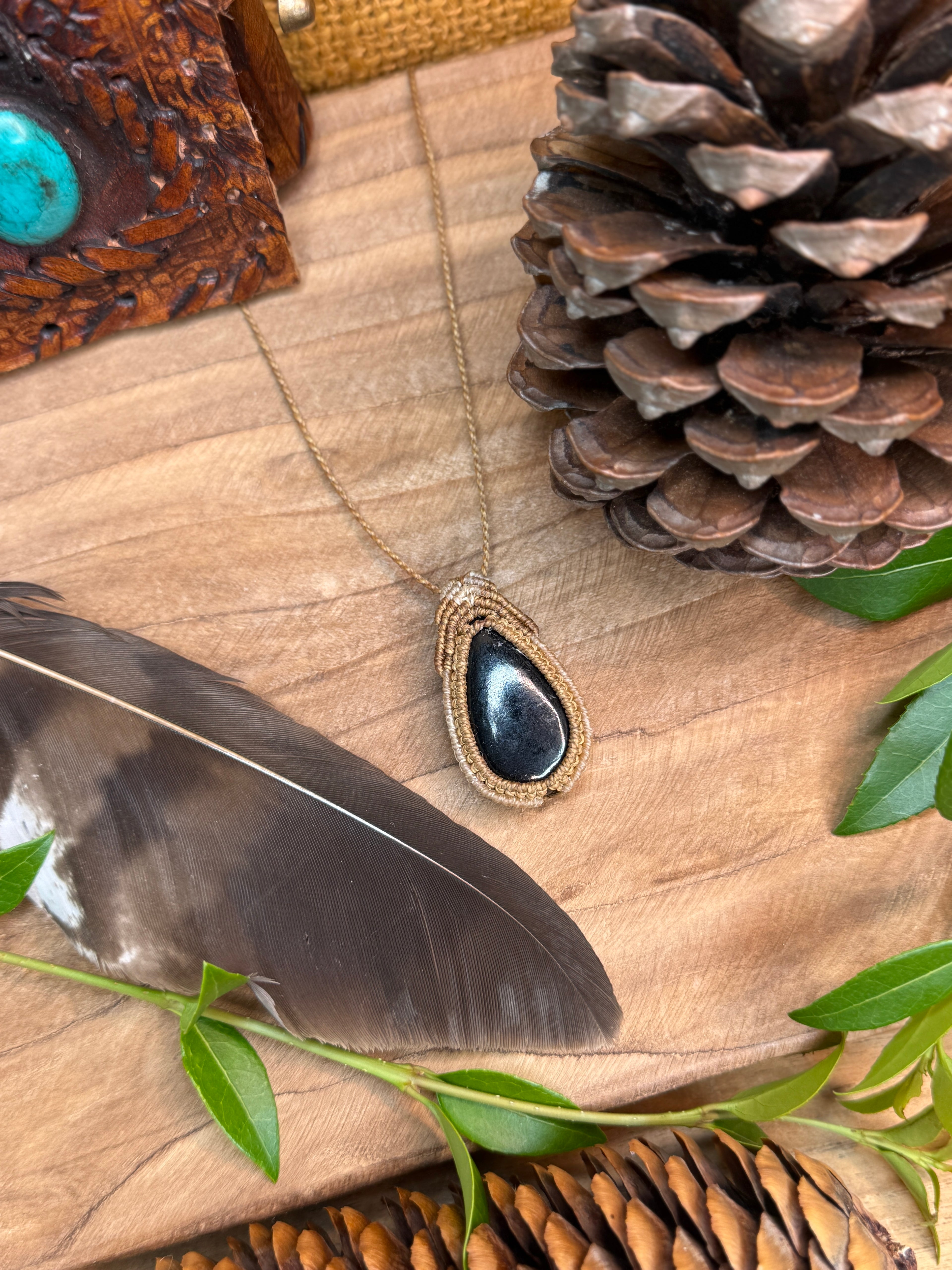 Collier • Pendentif • tourmaline noir