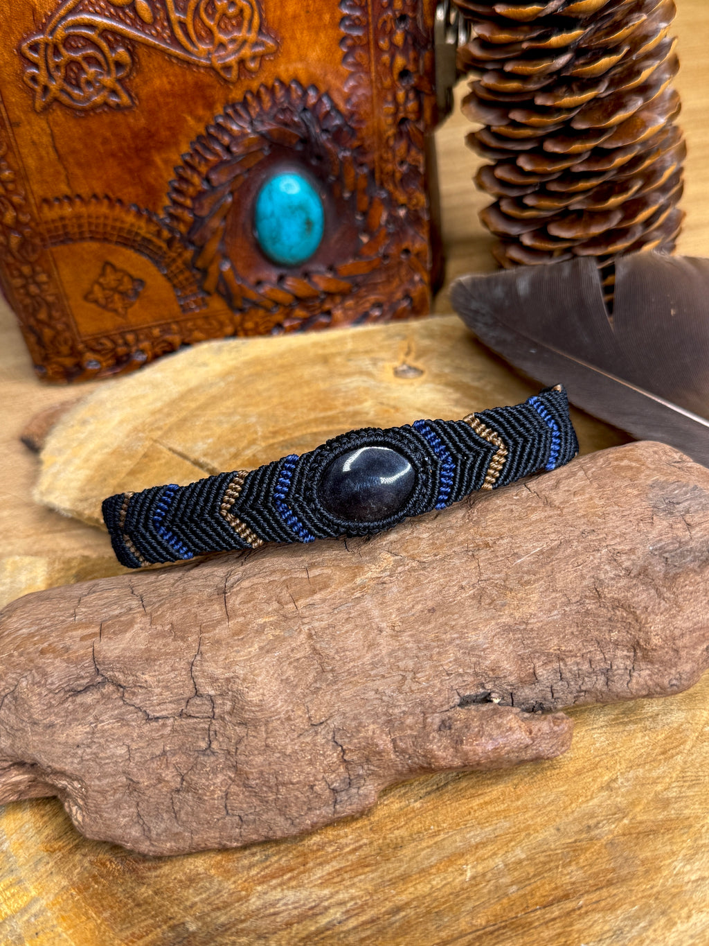 Bracelet • obsidienne argenté