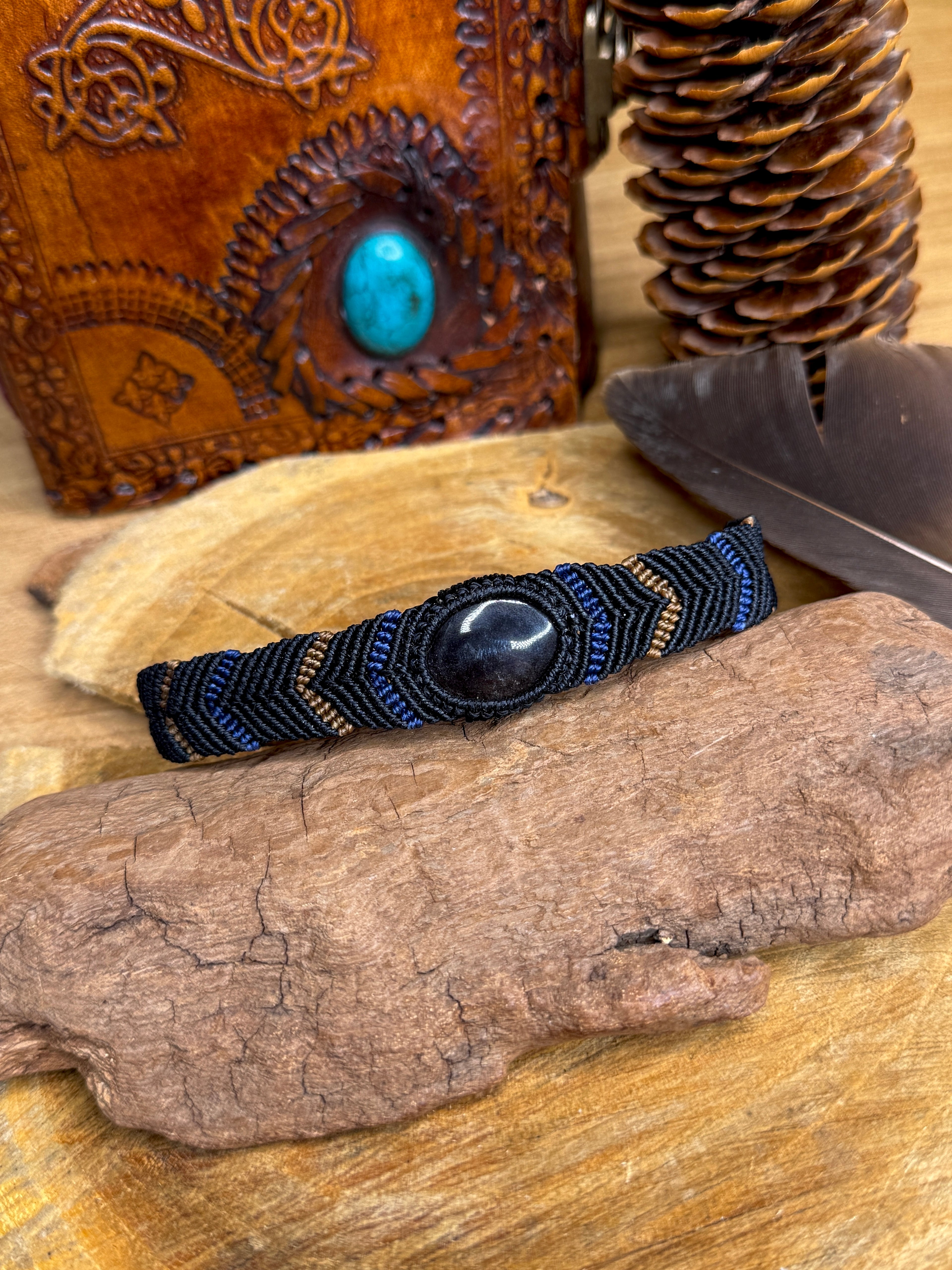 Bracelet • obsidienne argenté