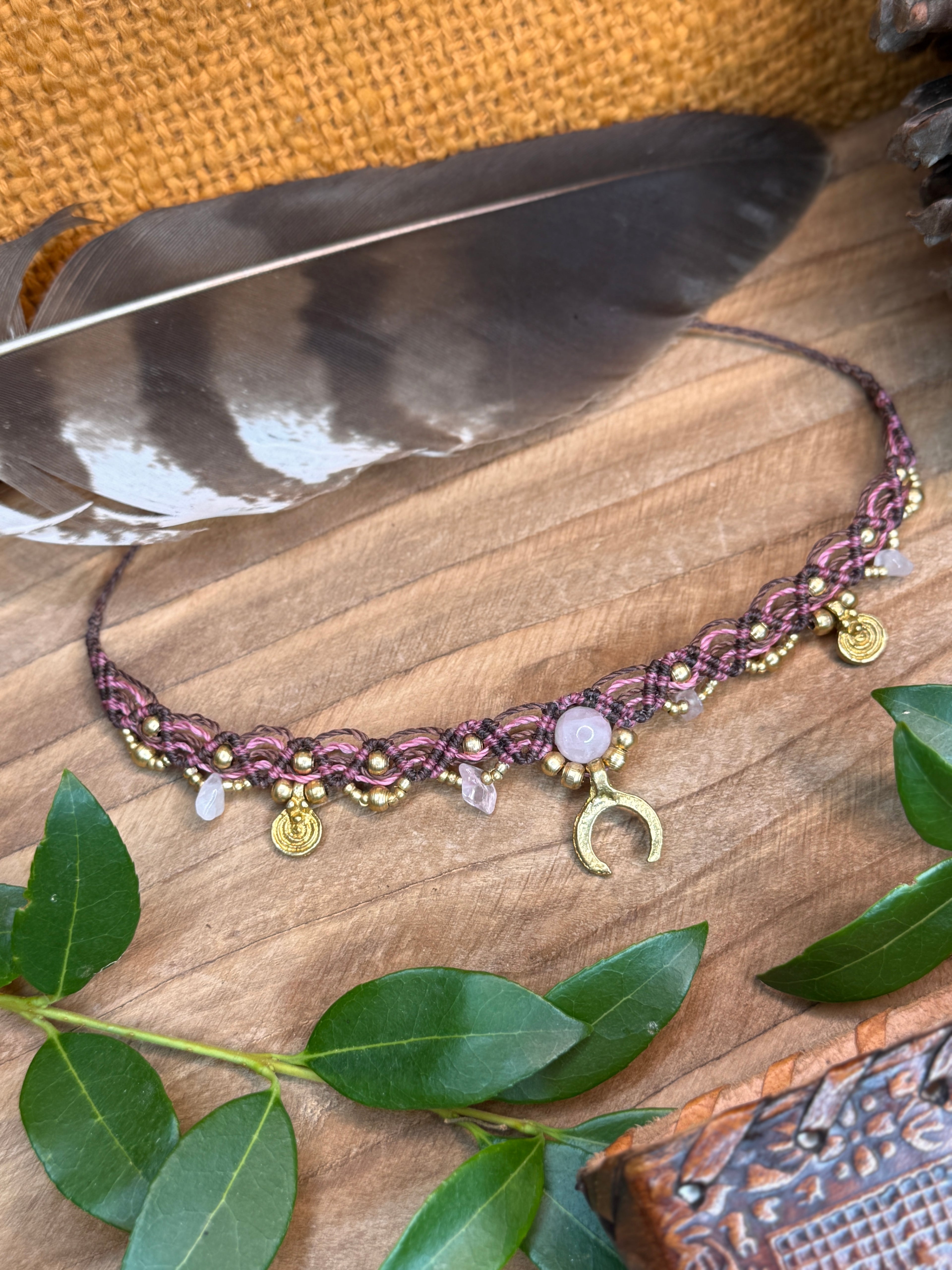Bracelet de cheville • Quartz rose