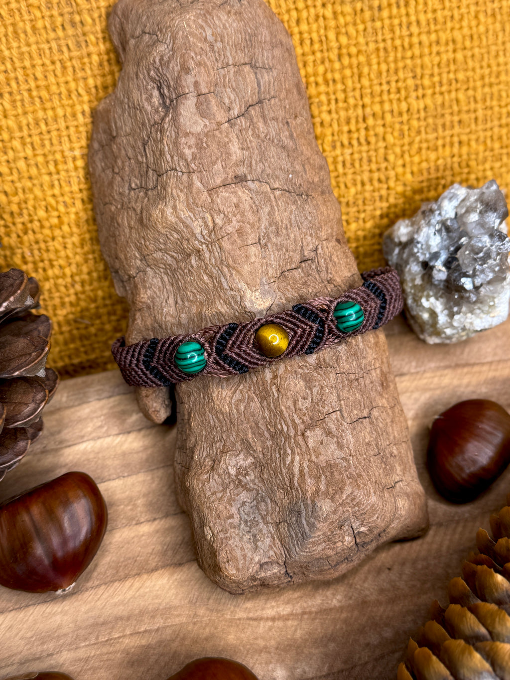 Bracelet • Œil de tigre et Malachite