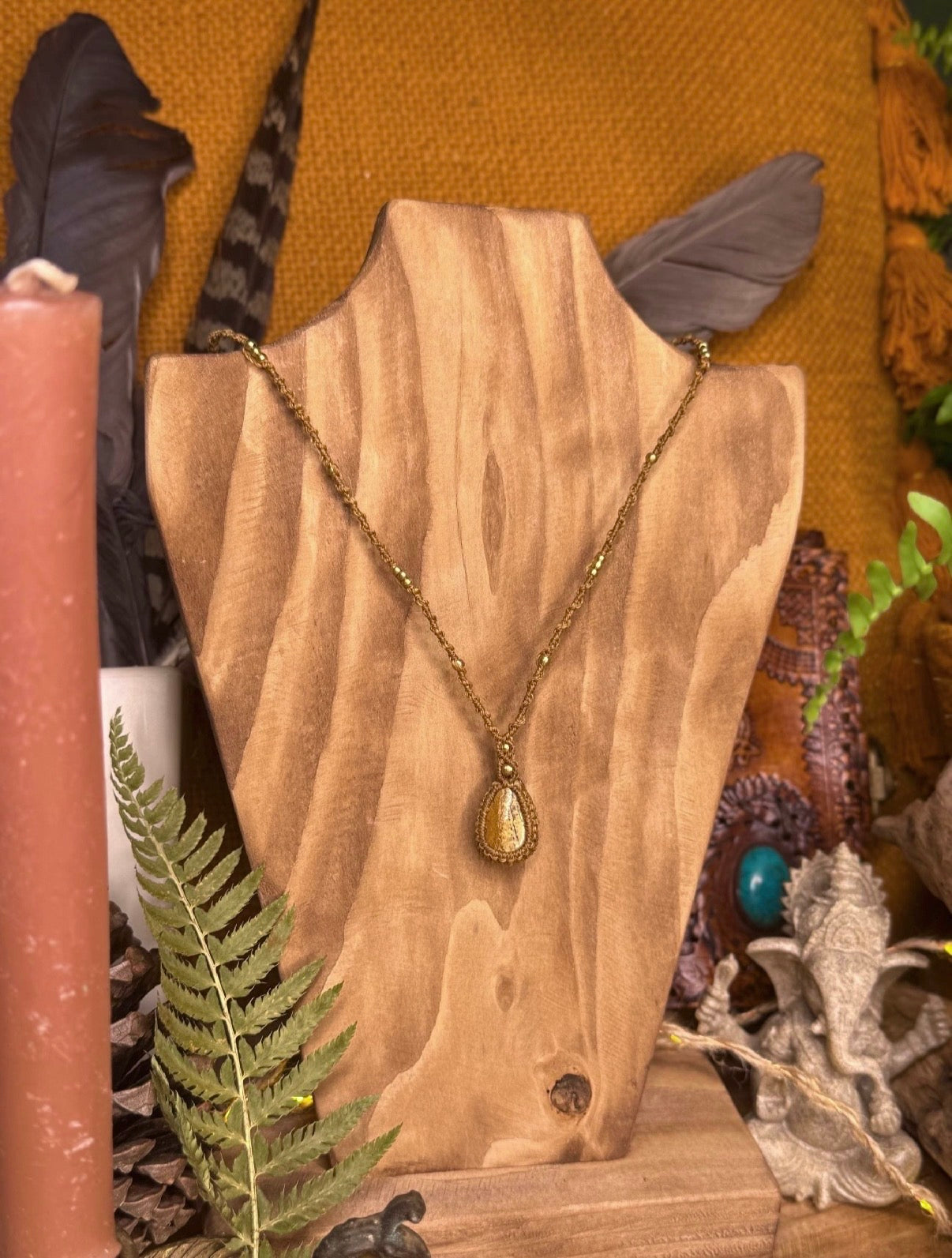 Necklace with a landscape jasper stone • grounding