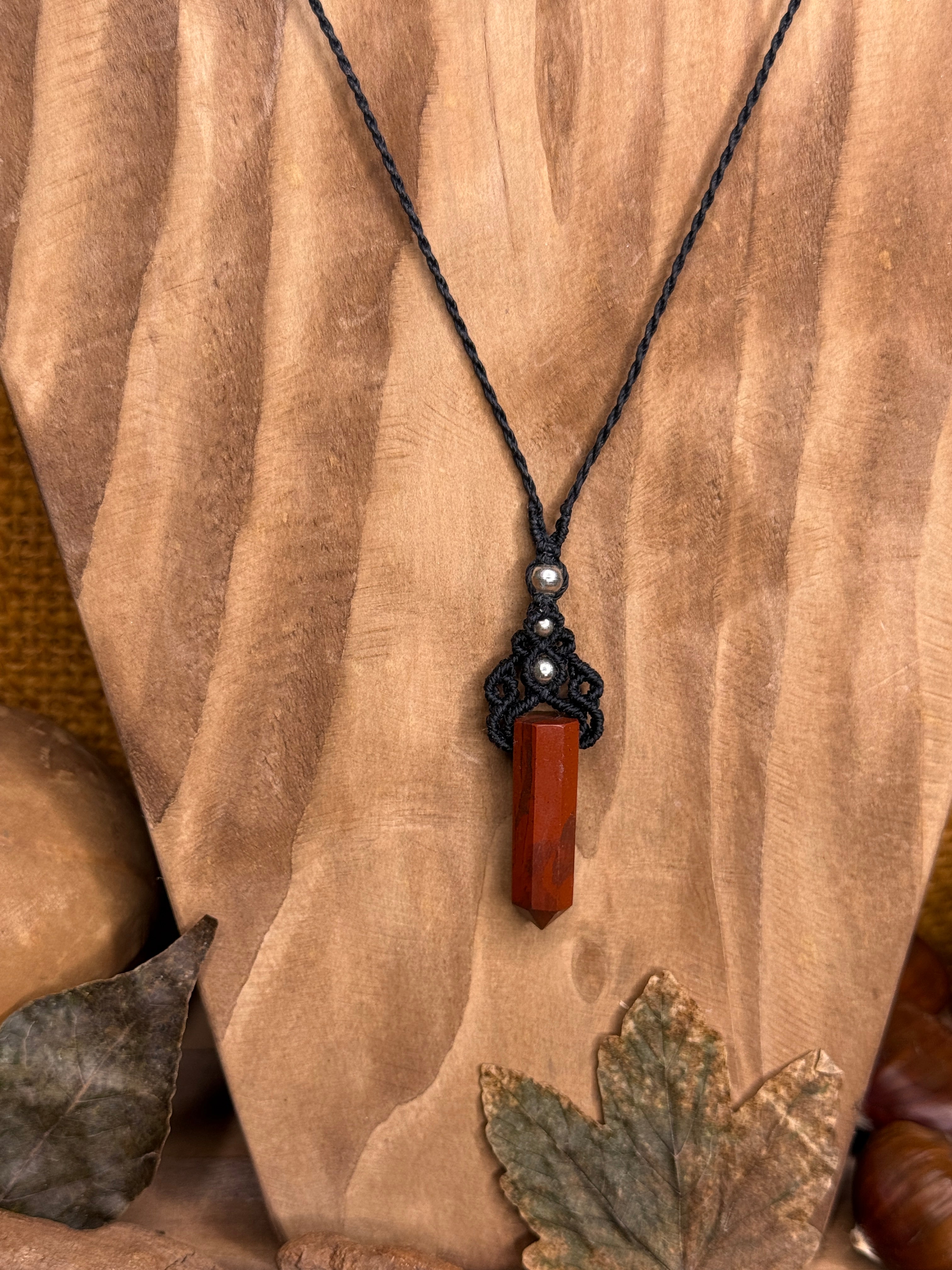 Collier • Pendule • Jaspe Rouge