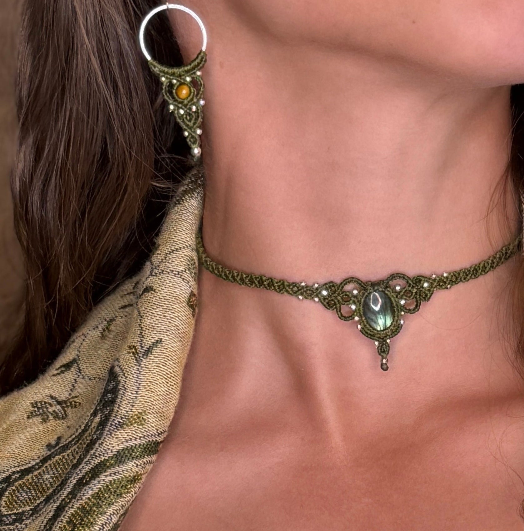 Boucles d’oreilles , perles en pierres naturelles semi-précieuse