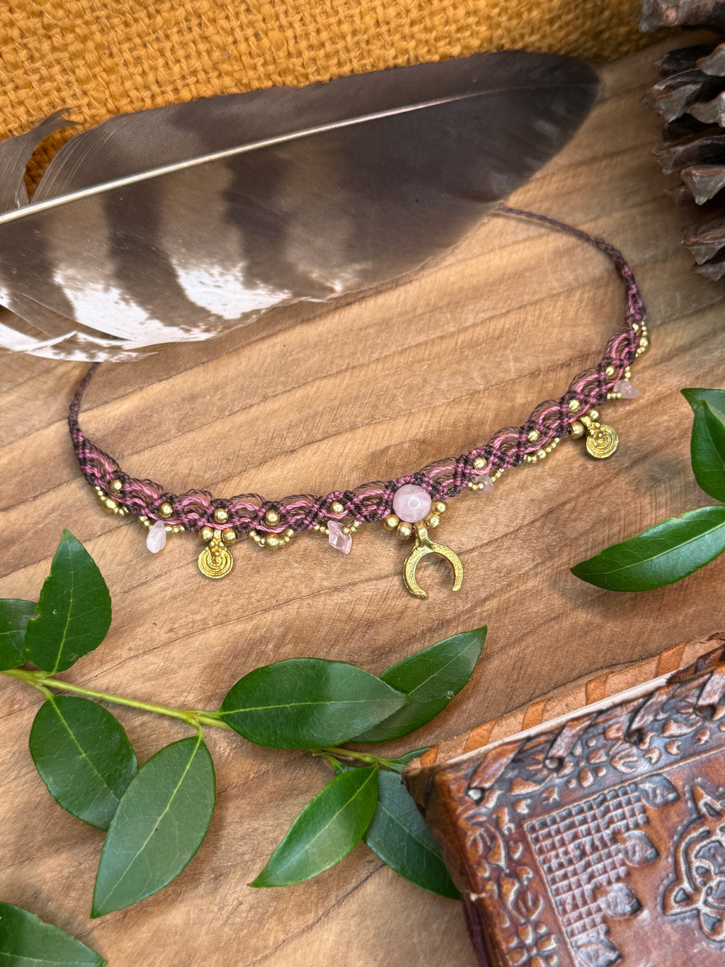 Bracelet de cheville • Quartz rose