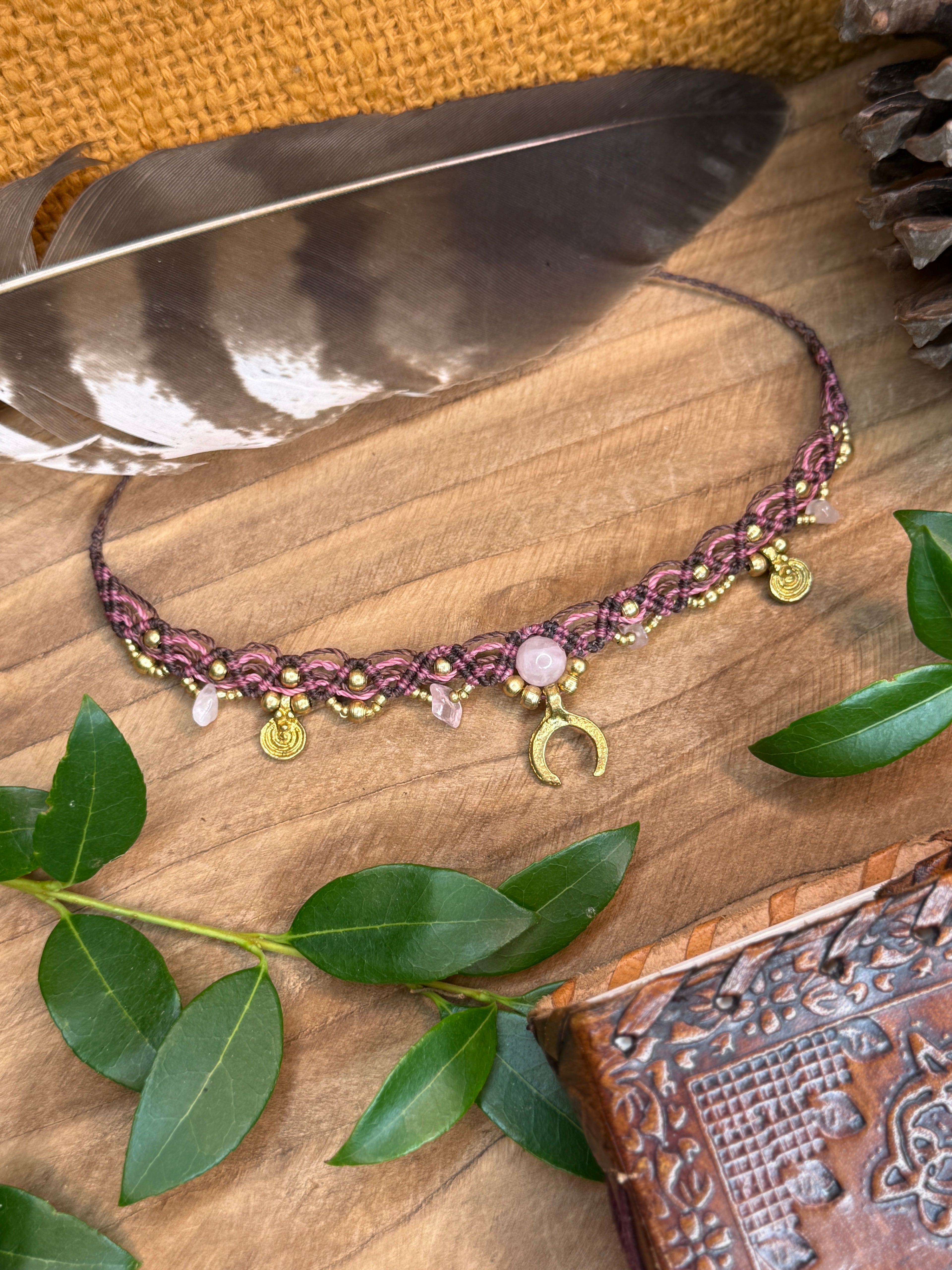 Bracelet de cheville • Quartz rose