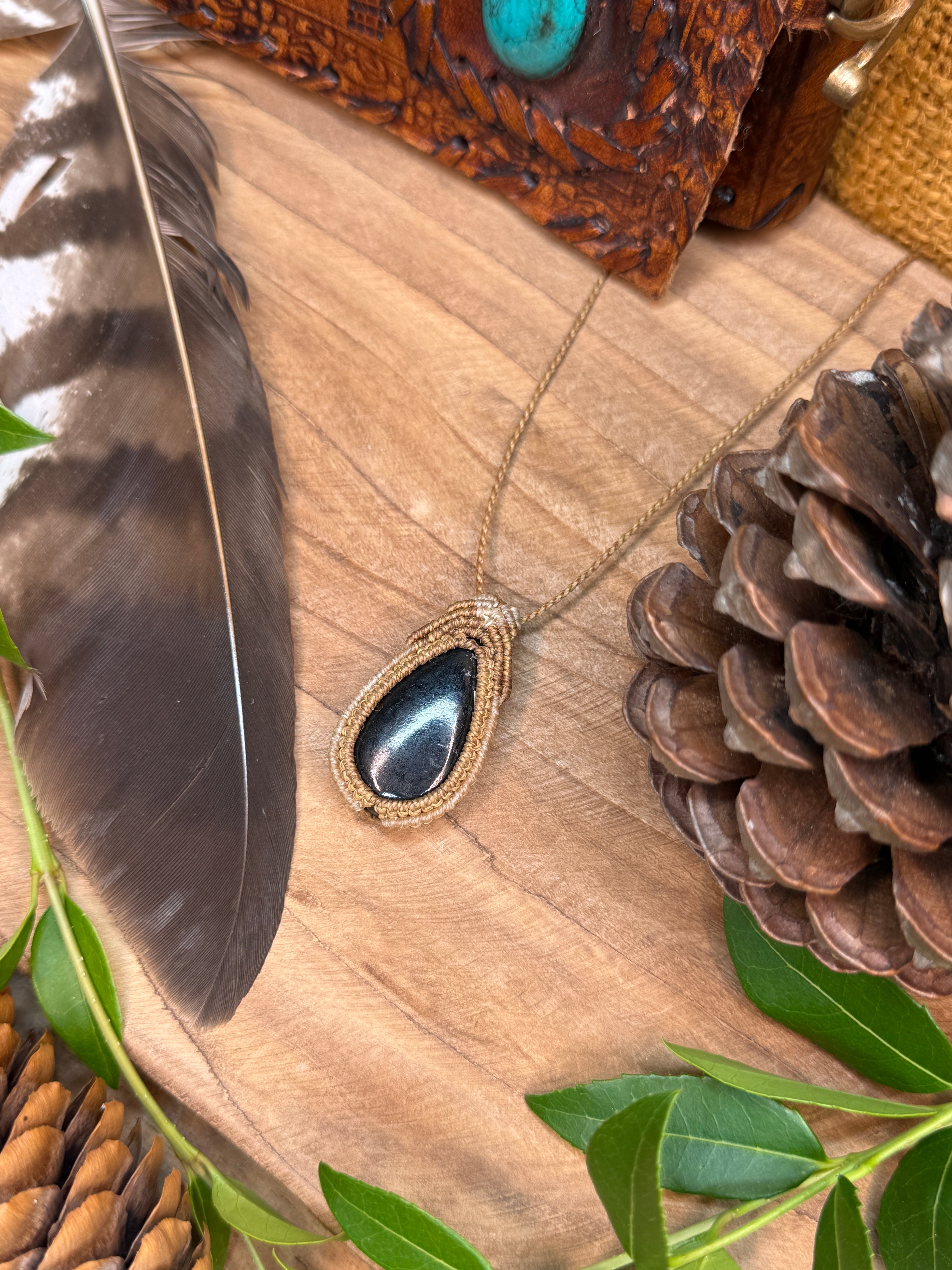 Collier • Pendentif • tourmaline noir