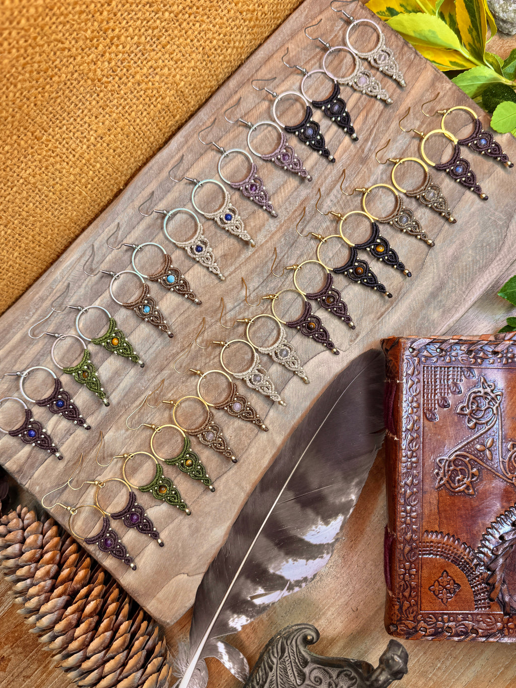 Boucles d’oreilles , perles en pierres naturelles semi-précieuse