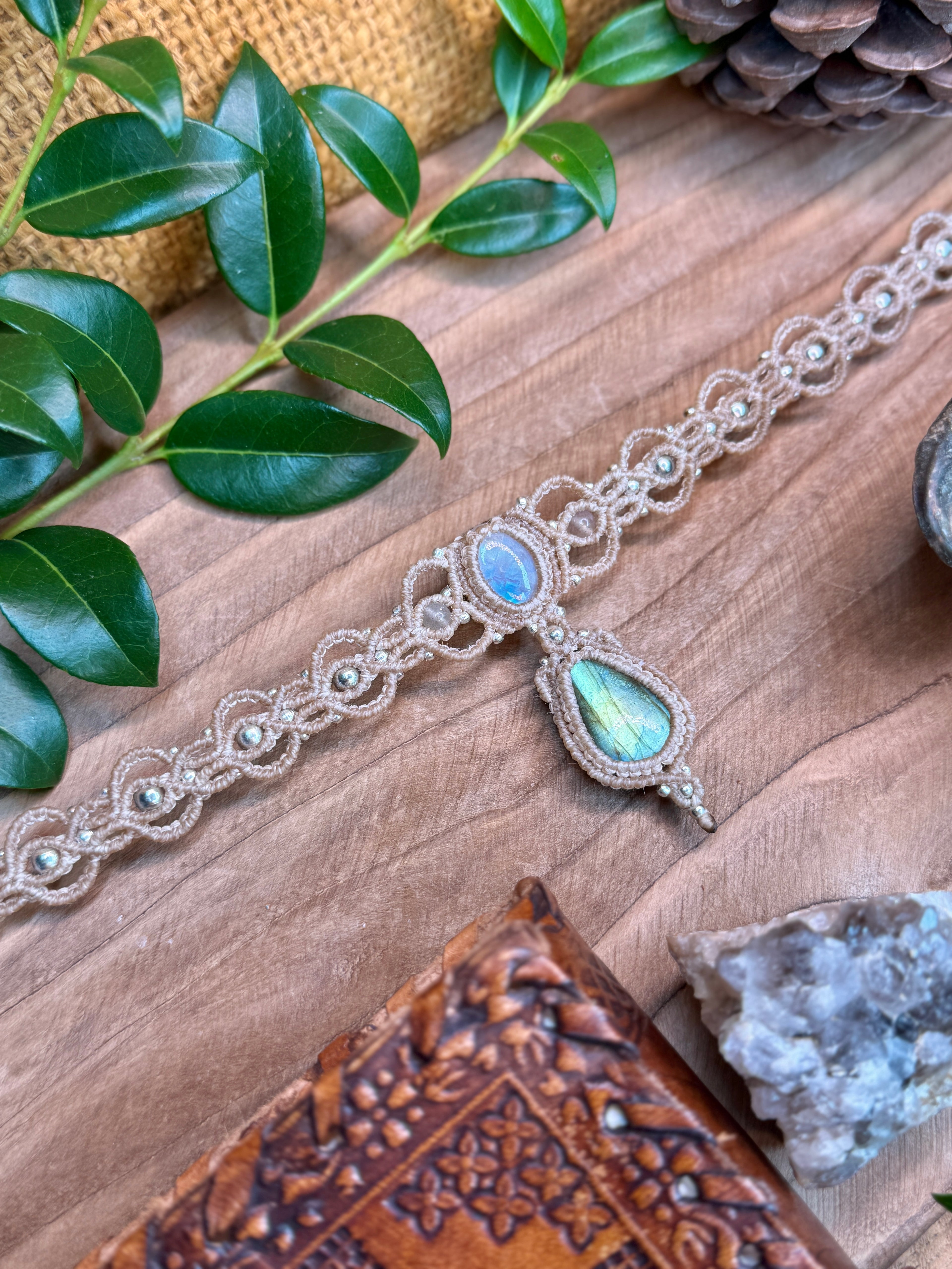 Ras-de-cou pierre de lune et de Labradorite