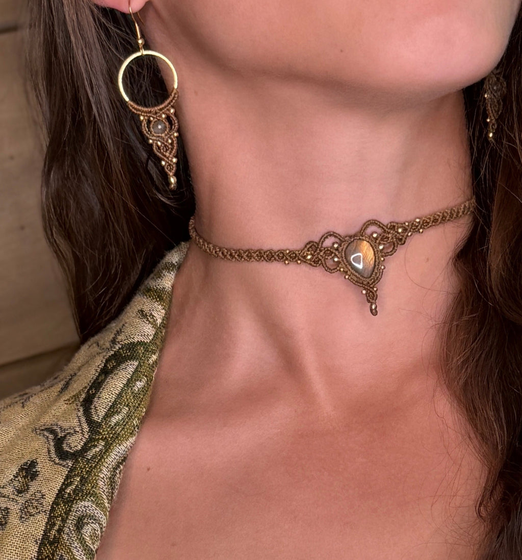 Boucles d’oreilles , perles en pierres naturelles semi-précieuse