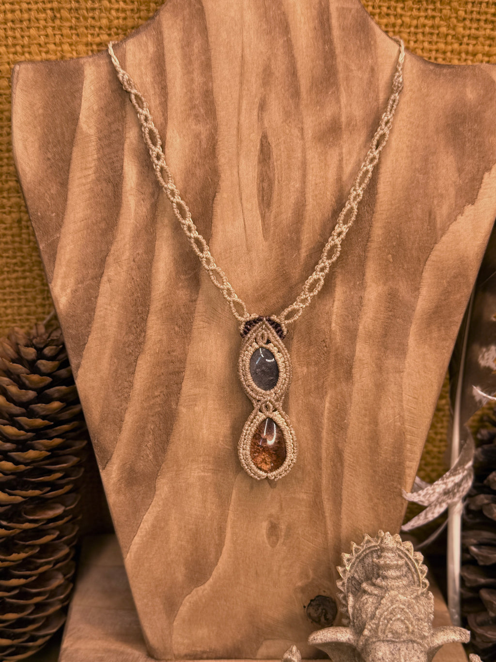 Collier • Lodolite • Obsidienne argenté