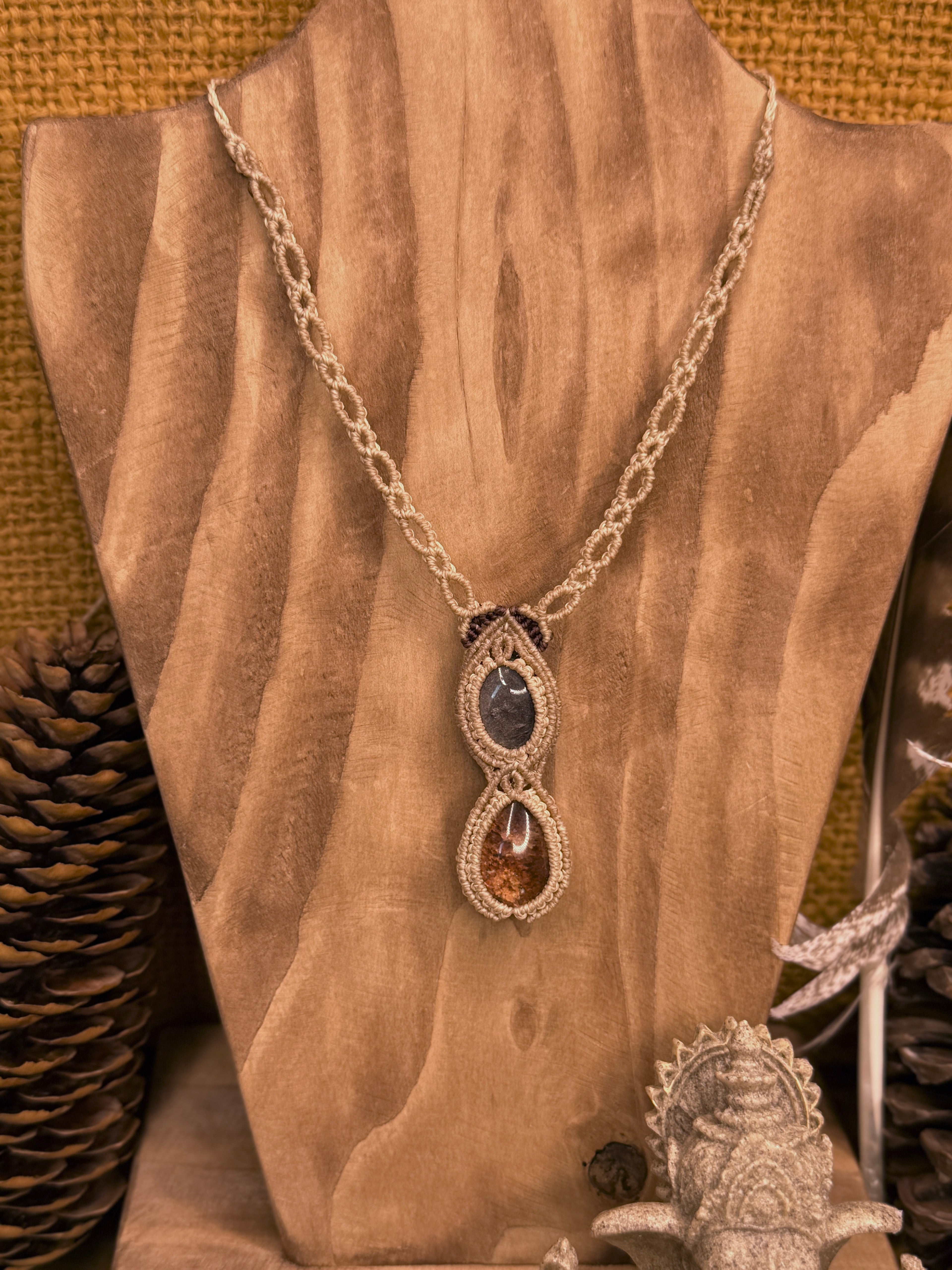 Collier • Lodolite • Obsidienne argenté