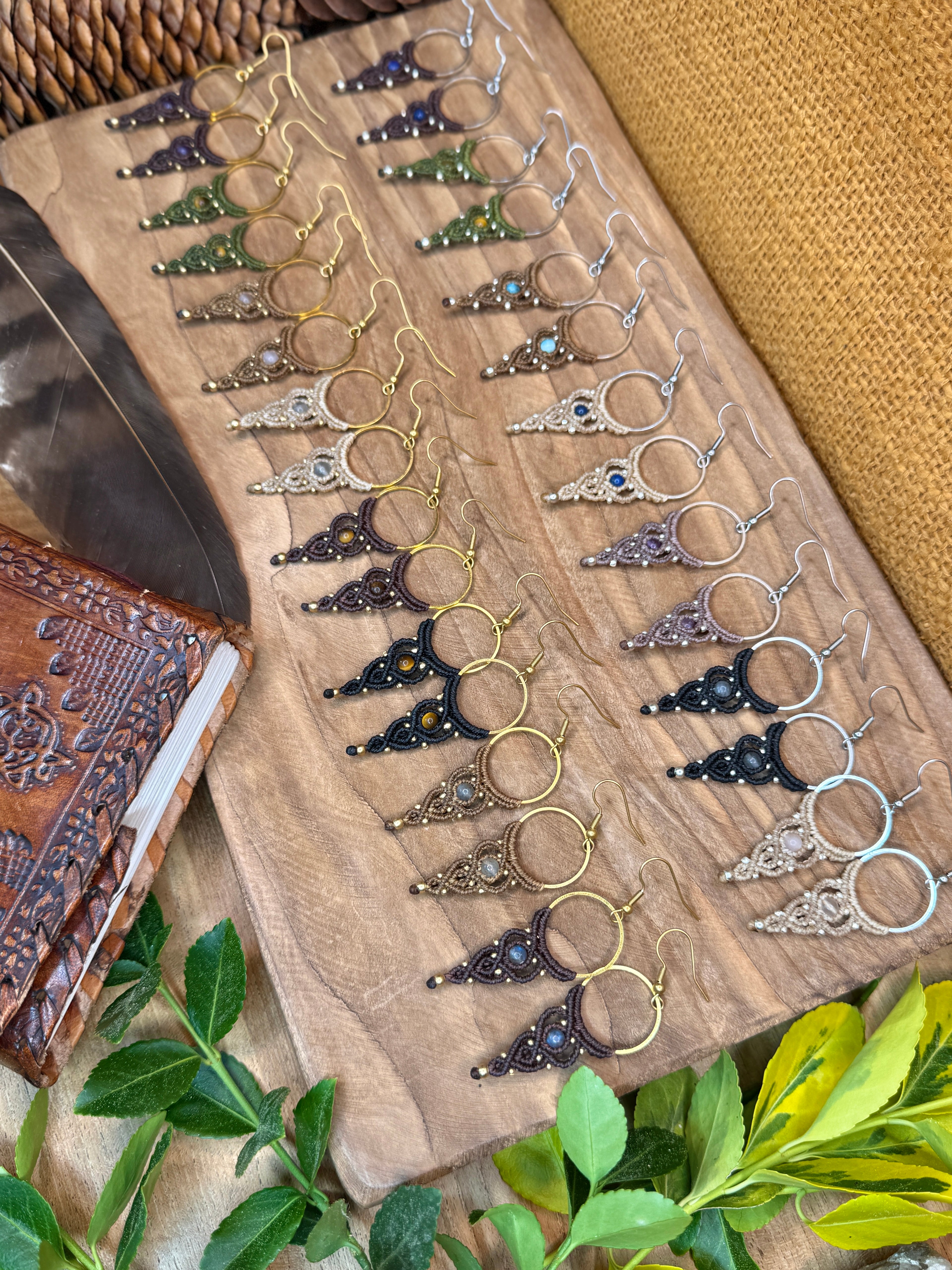 Boucles d’oreilles , perles en pierres naturelles semi-précieuse