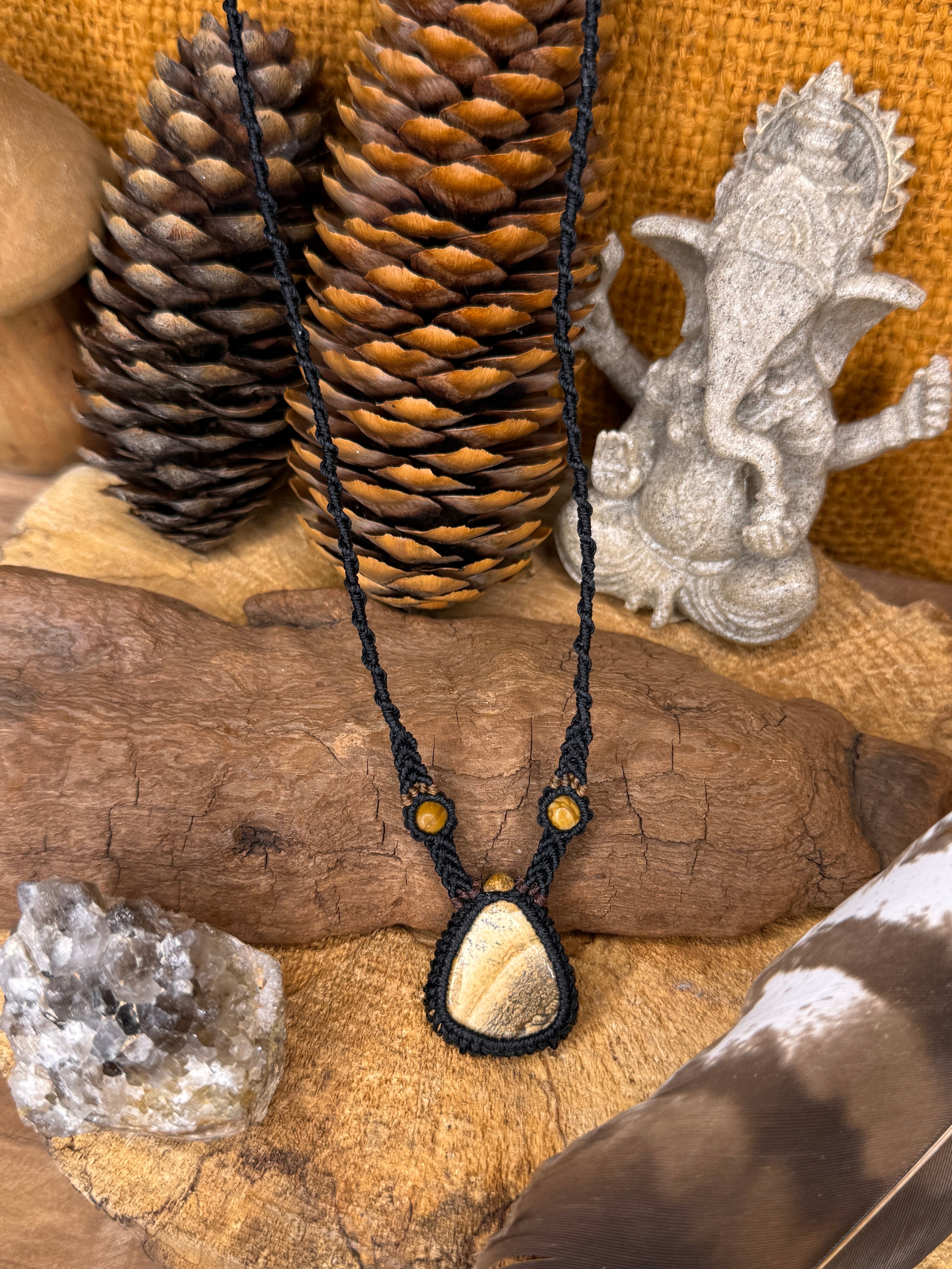 Collier • jaspe paysage • Agate