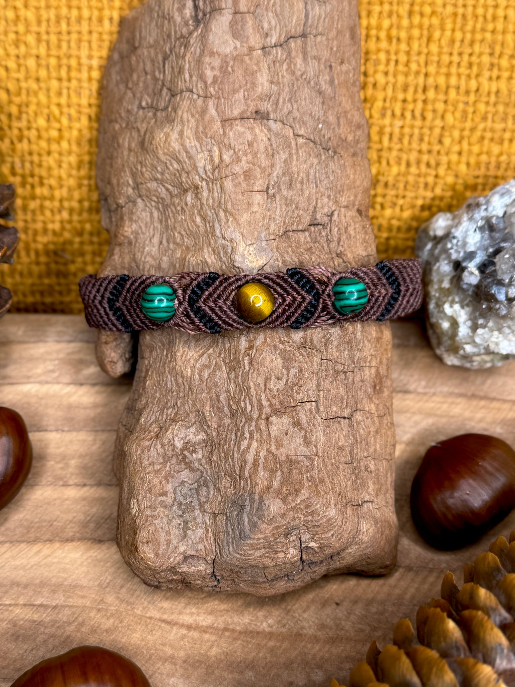 Bracelet • Œil de tigre et Malachite