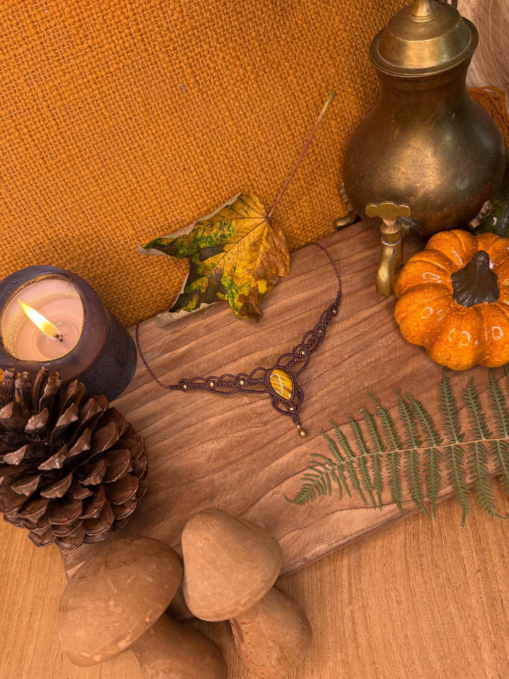 Collier Pierre d’œil de tigre • Protection & ancrage