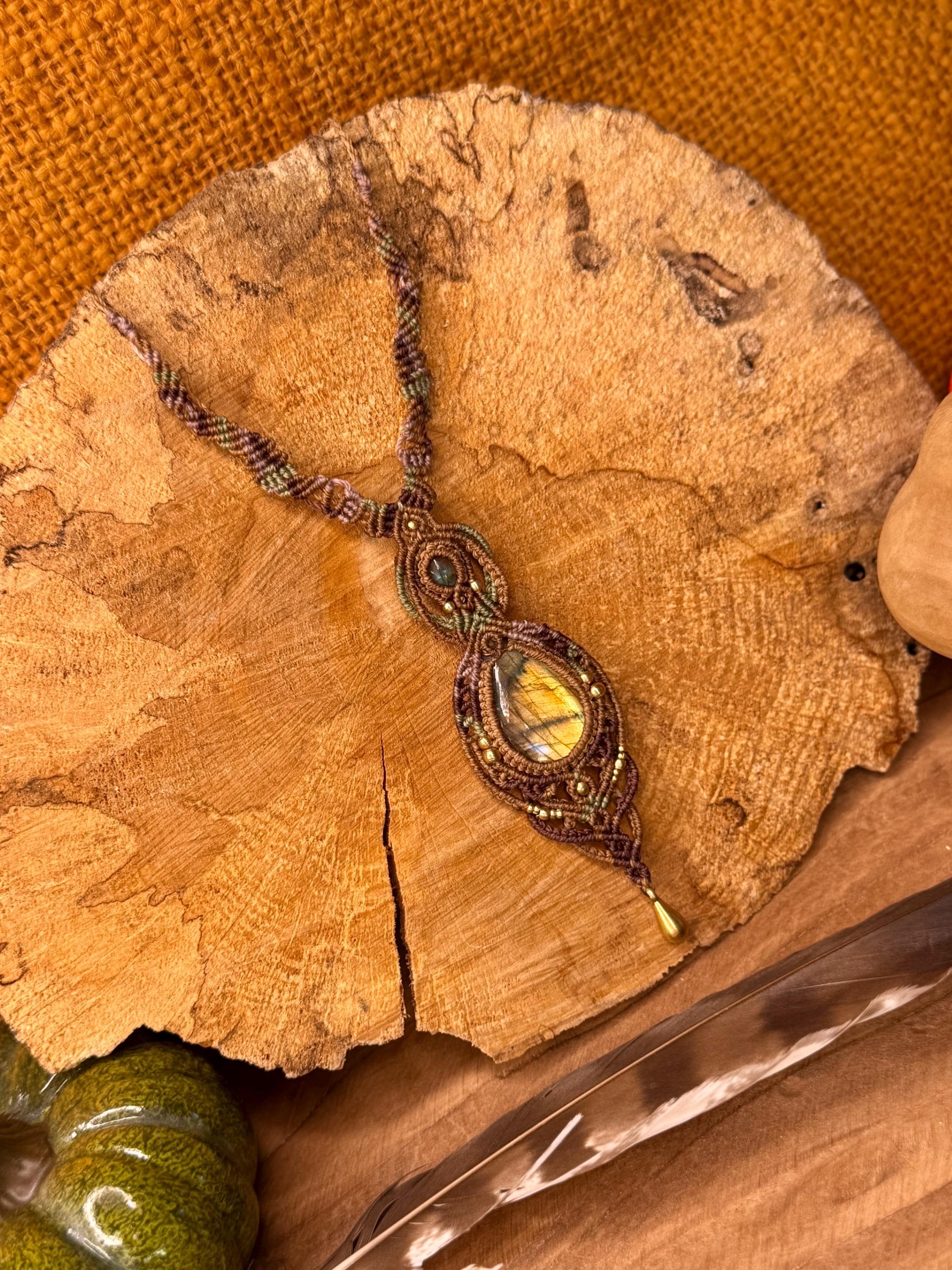 Collier doubles pierres de Labradorite • talisman • spirituel