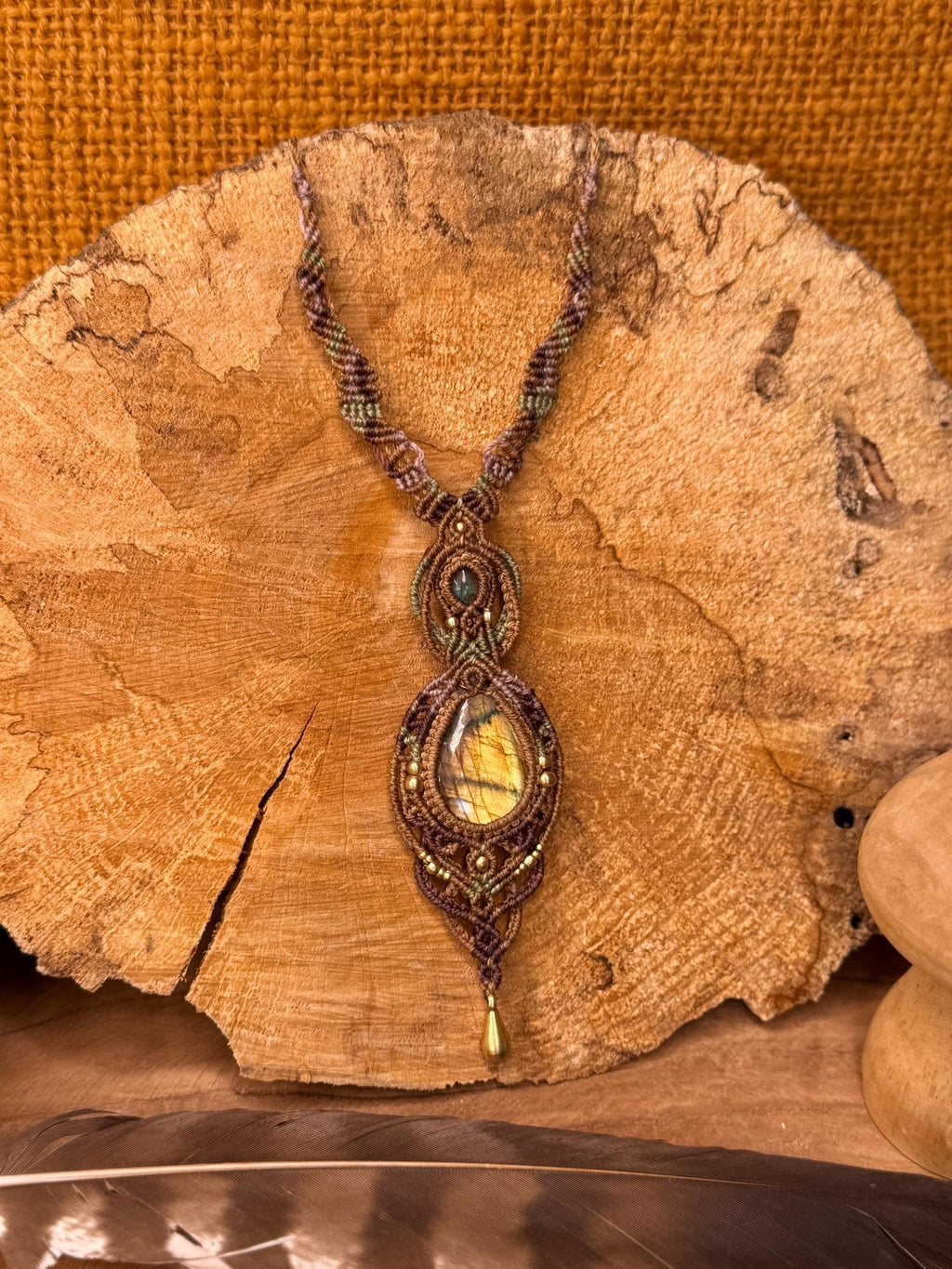 Collier doubles pierres de Labradorite • talisman • spirituel