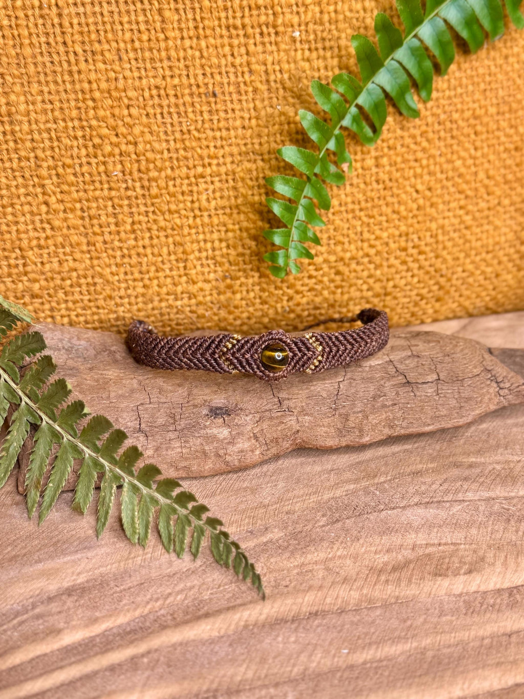 bracelet fait main micro-macramé pierre naturelle œil de tigre - bracelet hippie - bracelet bohème - bracelet homme - bracelet femme - zen