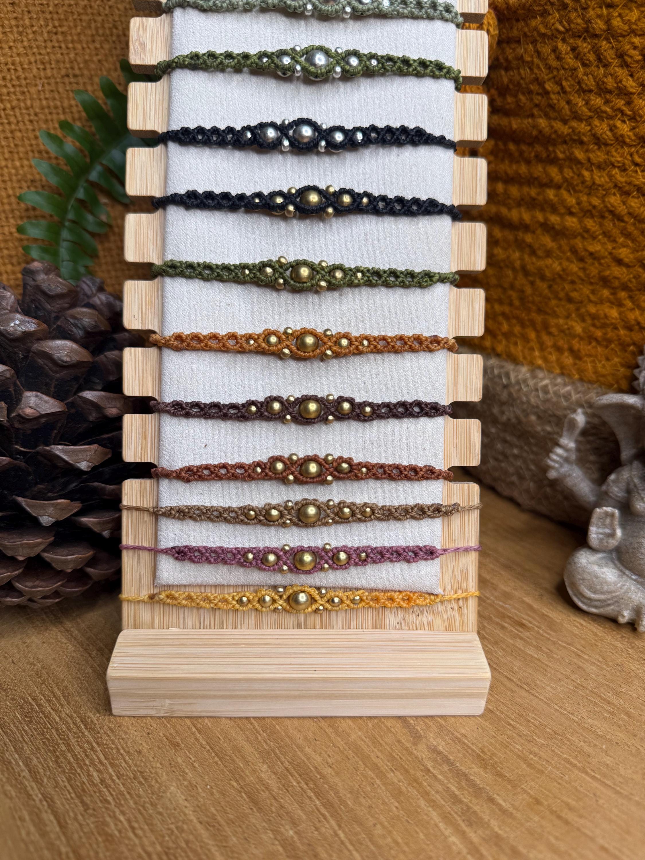 bracelet fait main micro-macramé et laiton hippie - boho - bohème - makrame - bracelet hippie - bracelet bohème - bracelet zen
